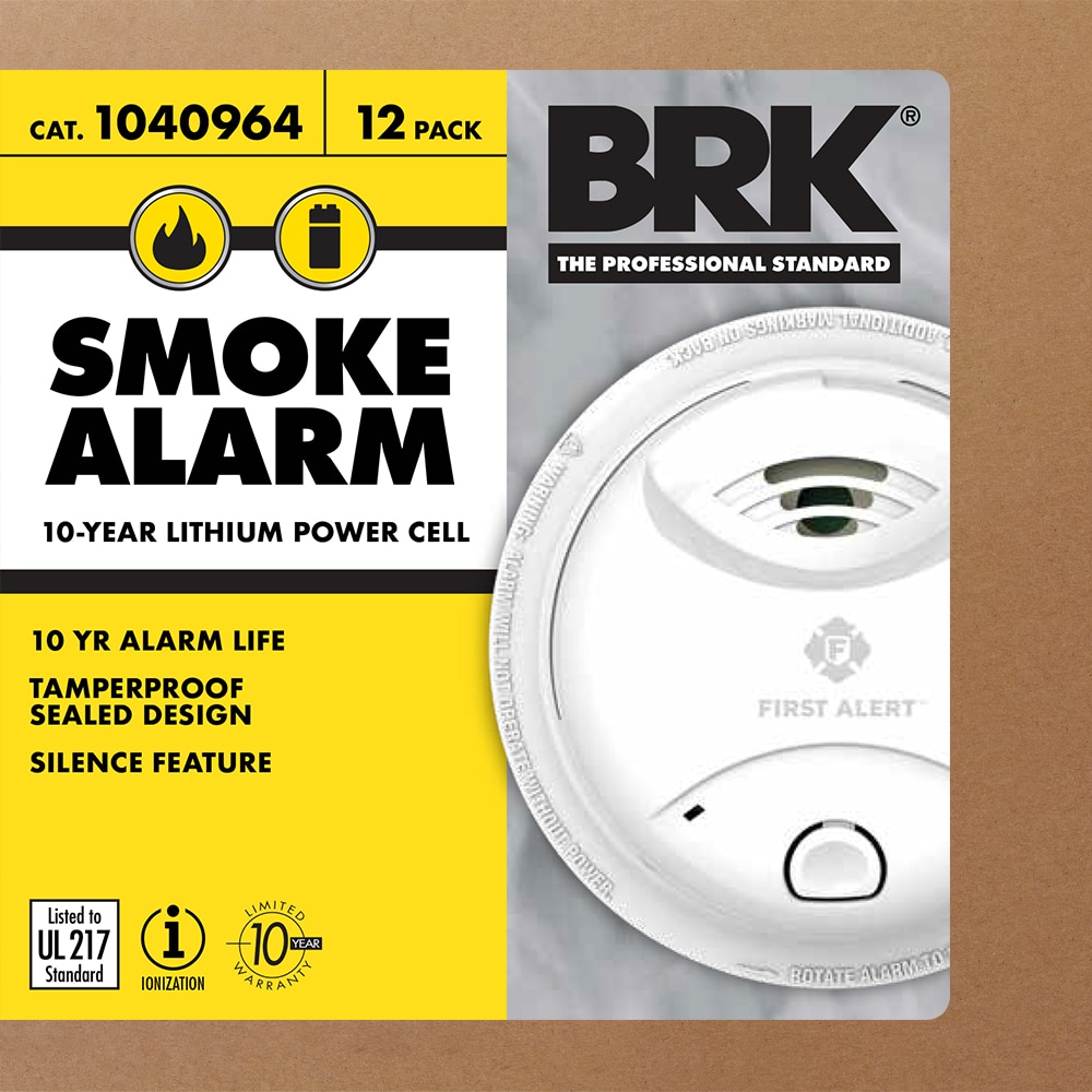 BRK 1010B Photoelectric Smoke Alarm 120V AC/DC w/Battery Backup