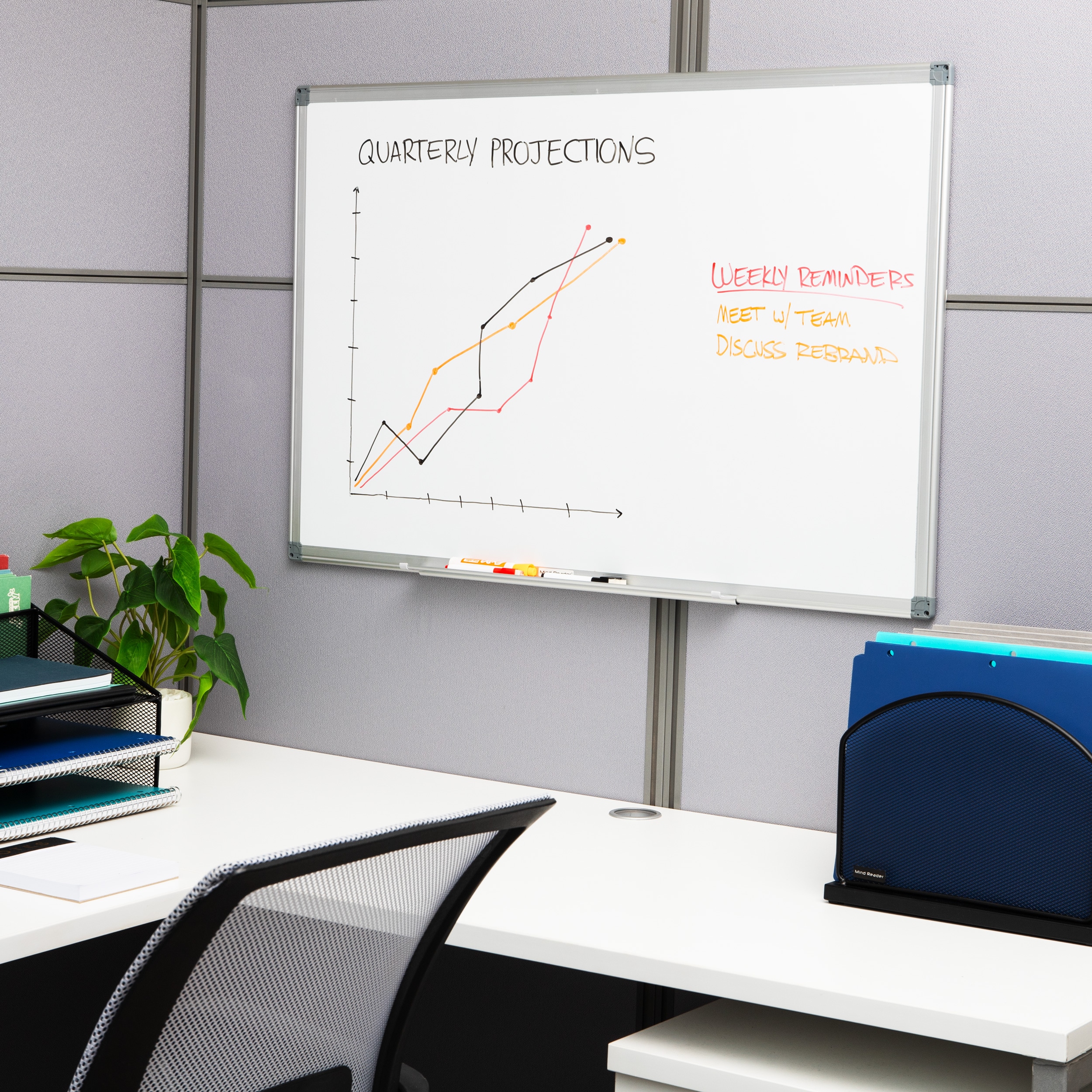 Mind Reader DRYBOARD-WHT Dry-Erase-Bulletin-Boards - View #2