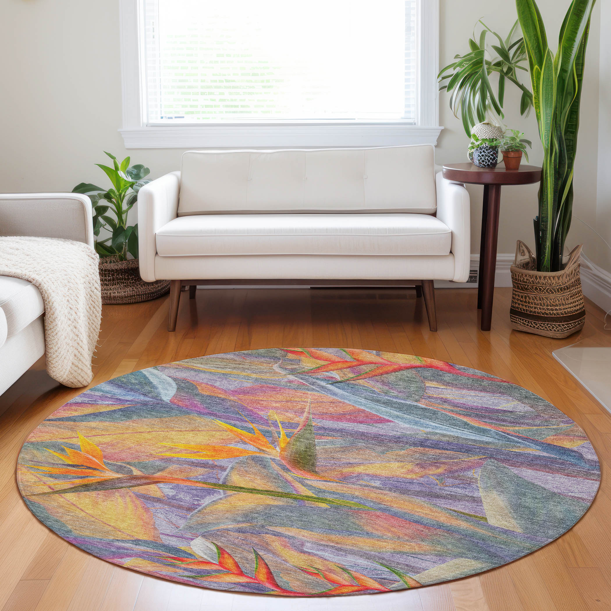 Addison Rugs AMF209MU8RO Mayfield AMF209MU 8 x 8 (ft) Loomed Polyester Multi Round Indoor Geometric Machine washable Area rug
