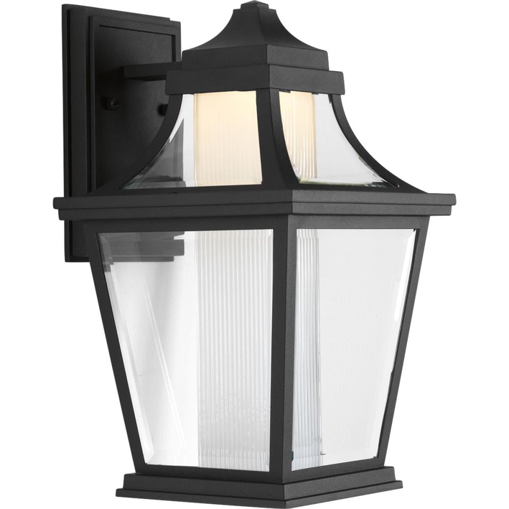 Black Aluminum 15" LED Outdoor Wall Lantern