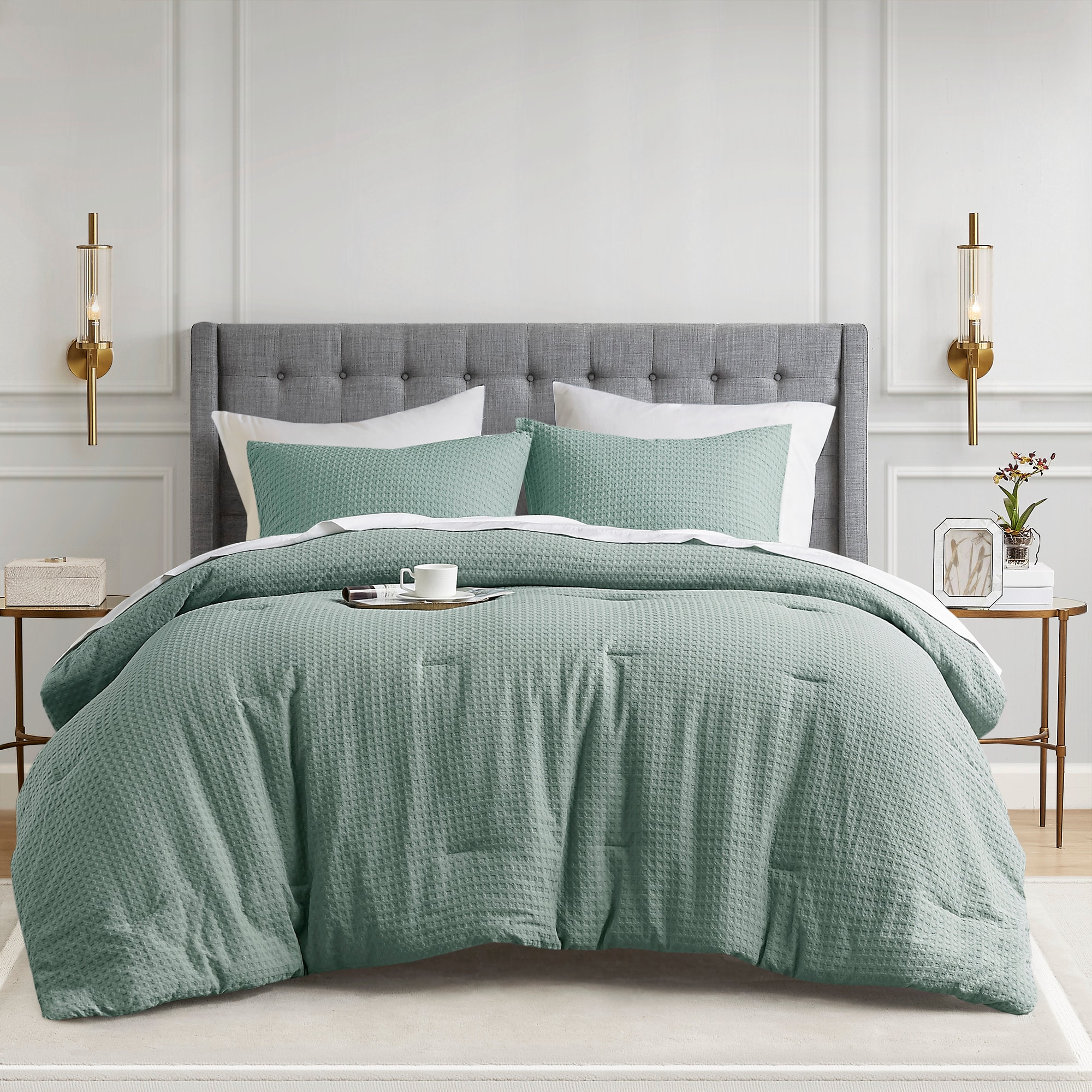 510 Design LWSDS0341000826653 Sage Green Solid Twin/Twin XL Comforter Microfiber