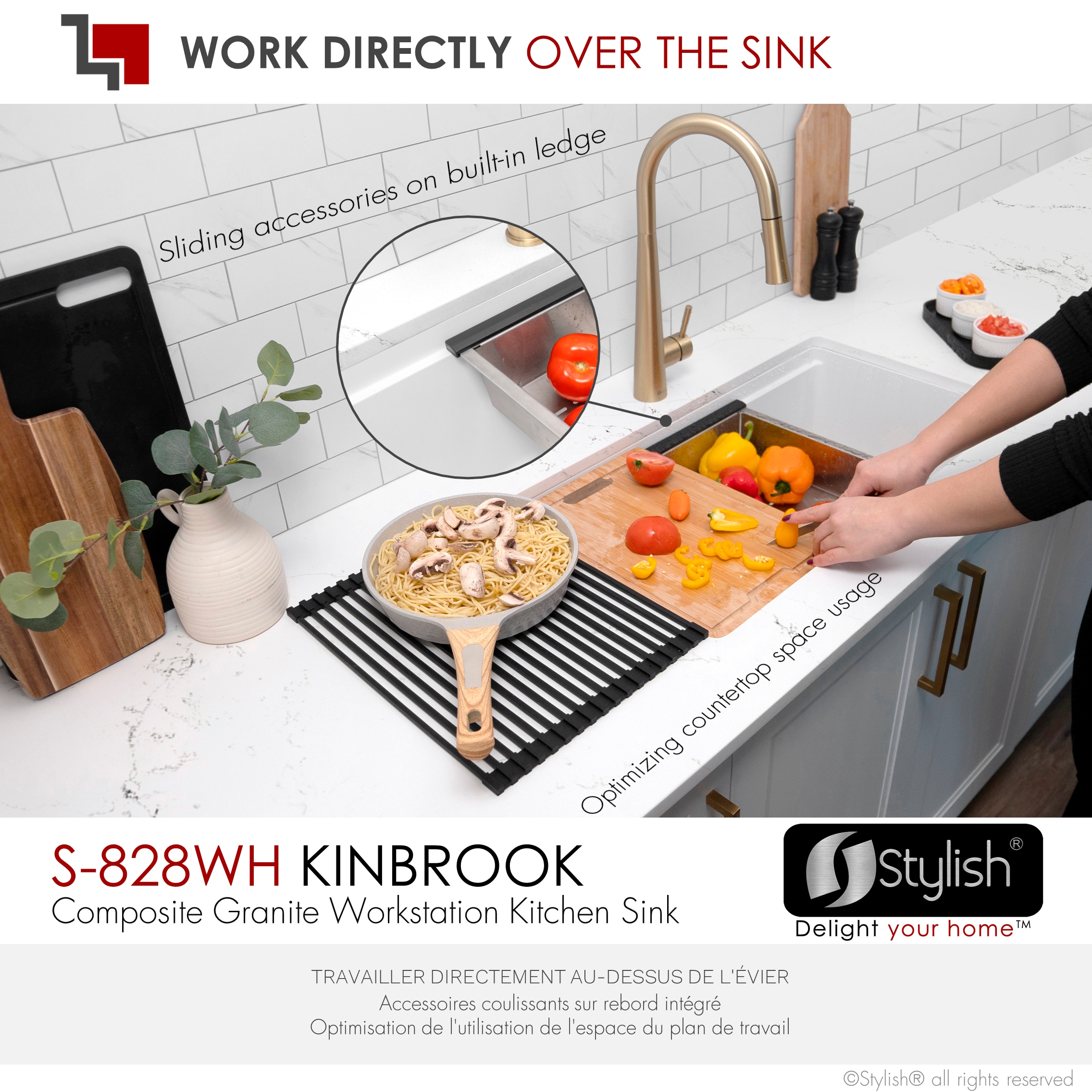 Stylish S-828WH1 Kitchen-Sinks - View #12