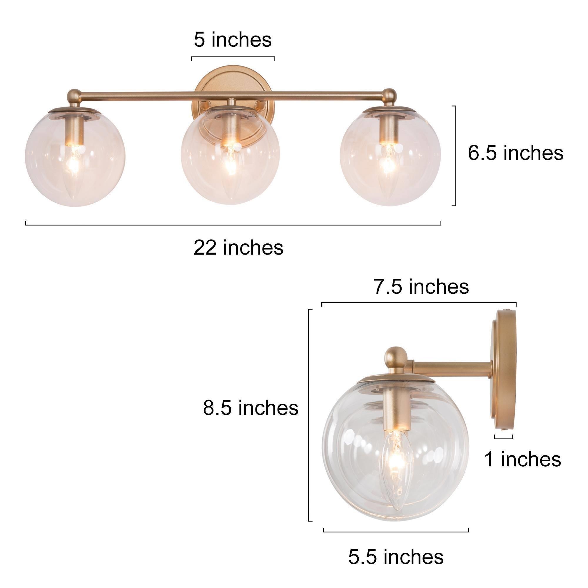 Uolfin 22-in 3-Light Matte Gold LED Modern/Contemporary Vanity Light ...