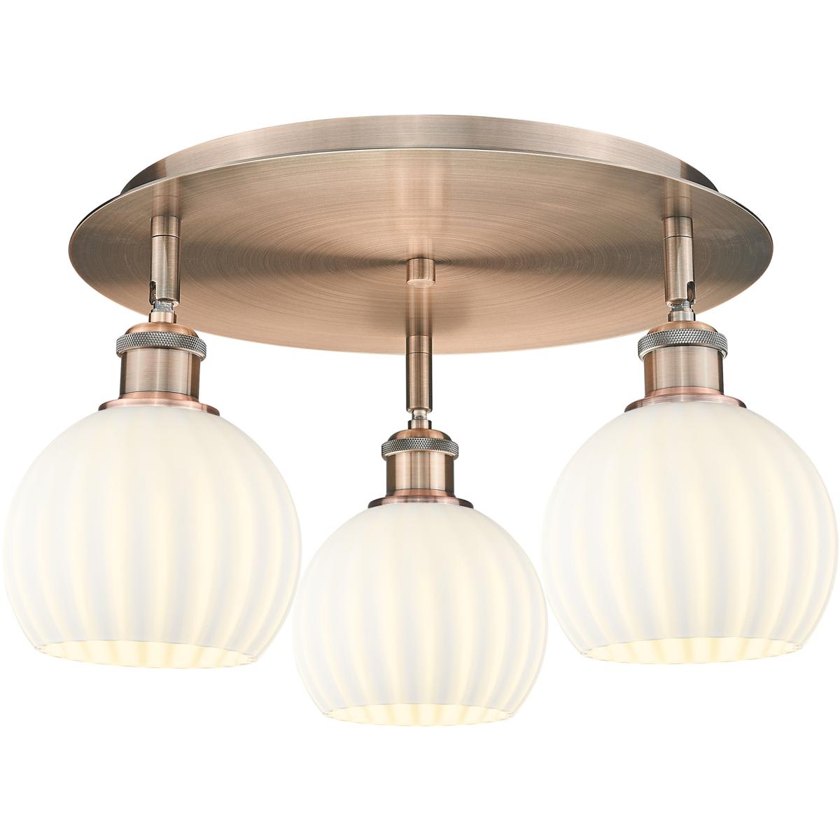 Innovations Lighting 516-3C-AC-G1217-6WV 516-3C-AC-G1217-6WV Ballston White Venetian Flush Mount