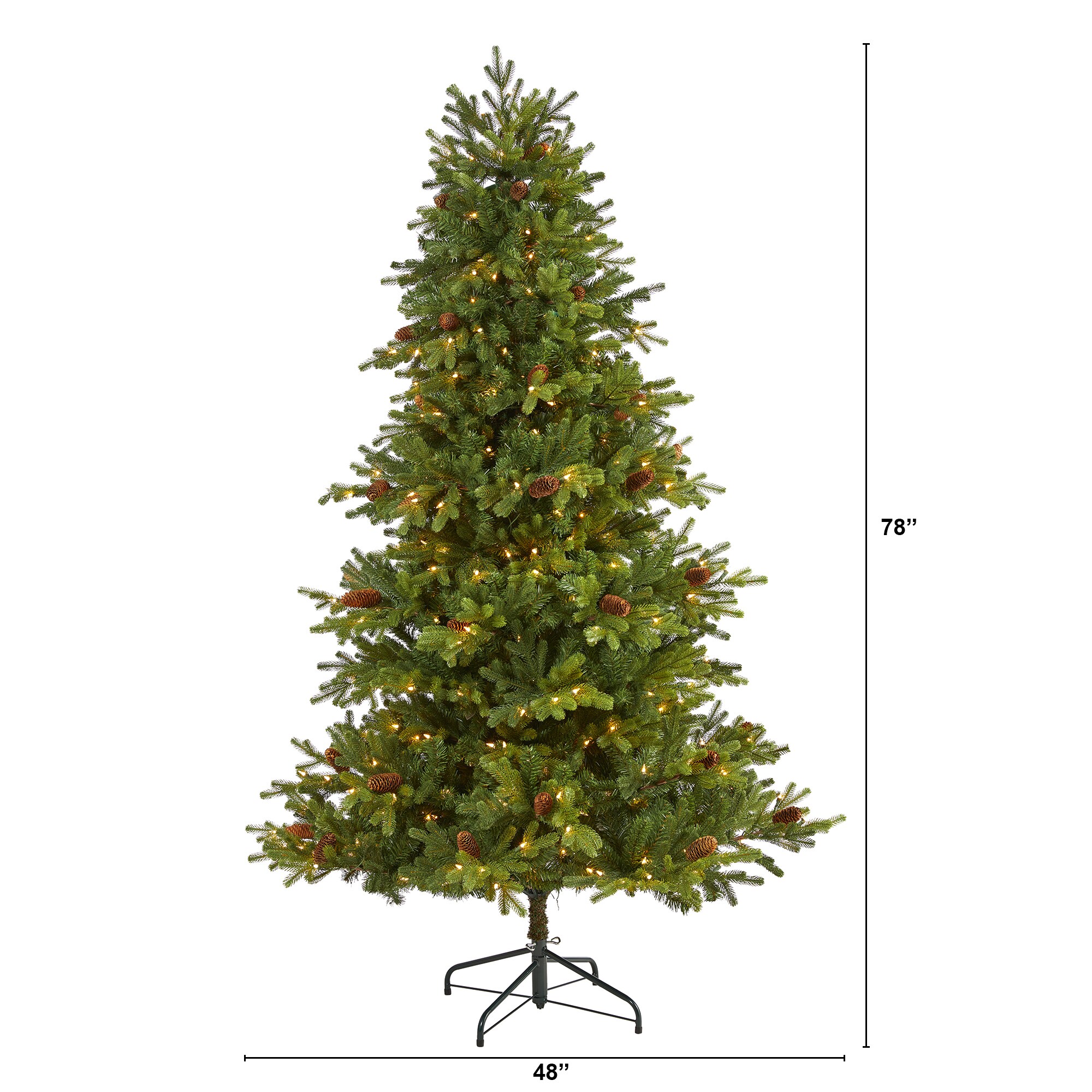 Nearly Natural 6.5-ft Douglas Fir Pre-lit Artificial Christmas Tree ...