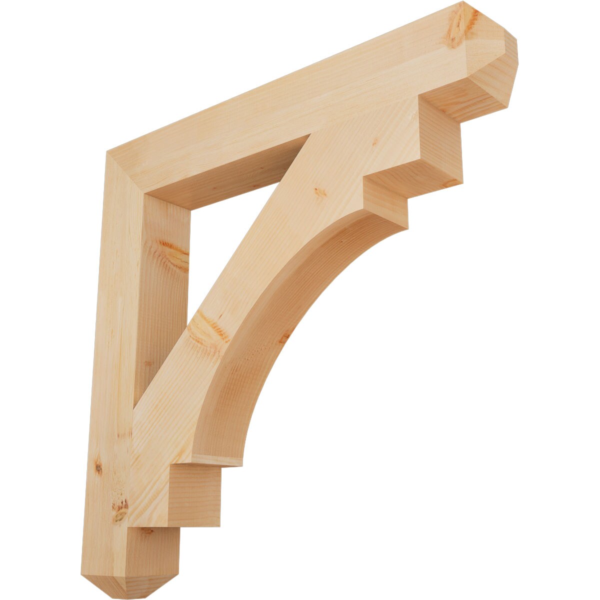 Ekena Millwork BKT06X42X42MRC04SDF Merced craftsman smooth 5-1/2-in x 42-in x 42-in Douglas fir Brown Wood Standard bracket