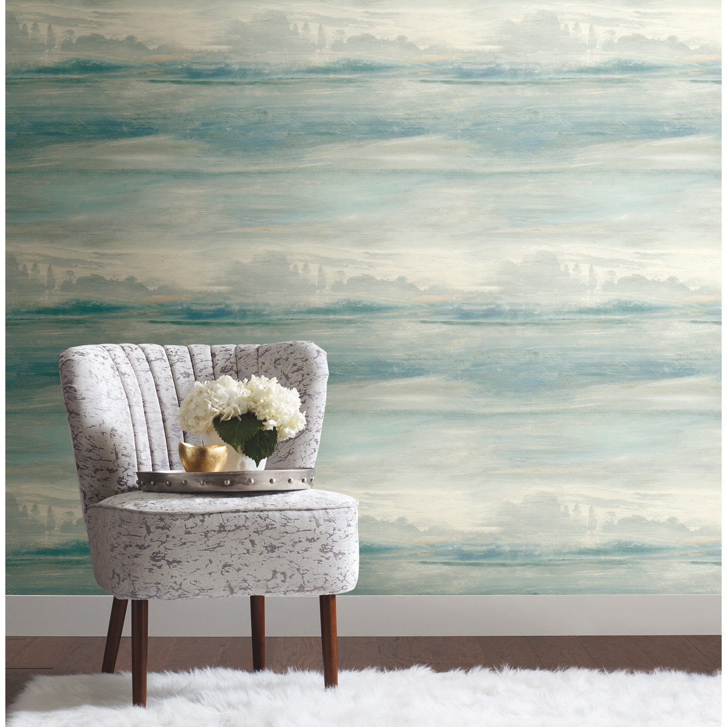 York Wallcoverings SO2432 Best Sellers 60.8-Sq. Feet Blue/Gray Paper Abstract Unpasted Wallpaper