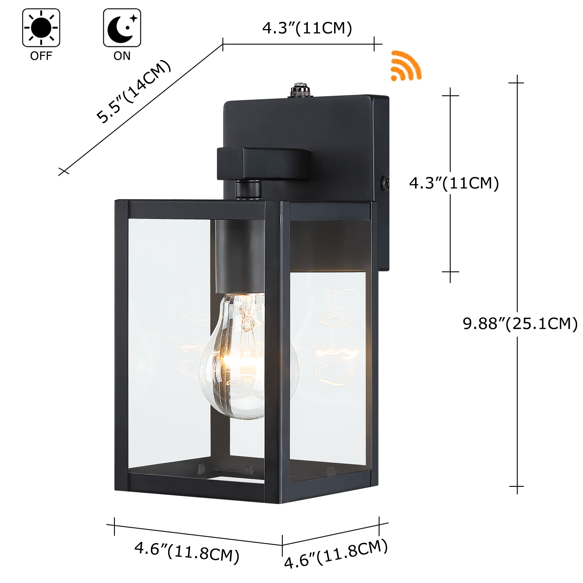 Hukoro FL16801-ODWL-BK-S Outdoor-Wall-Lighting - View #2