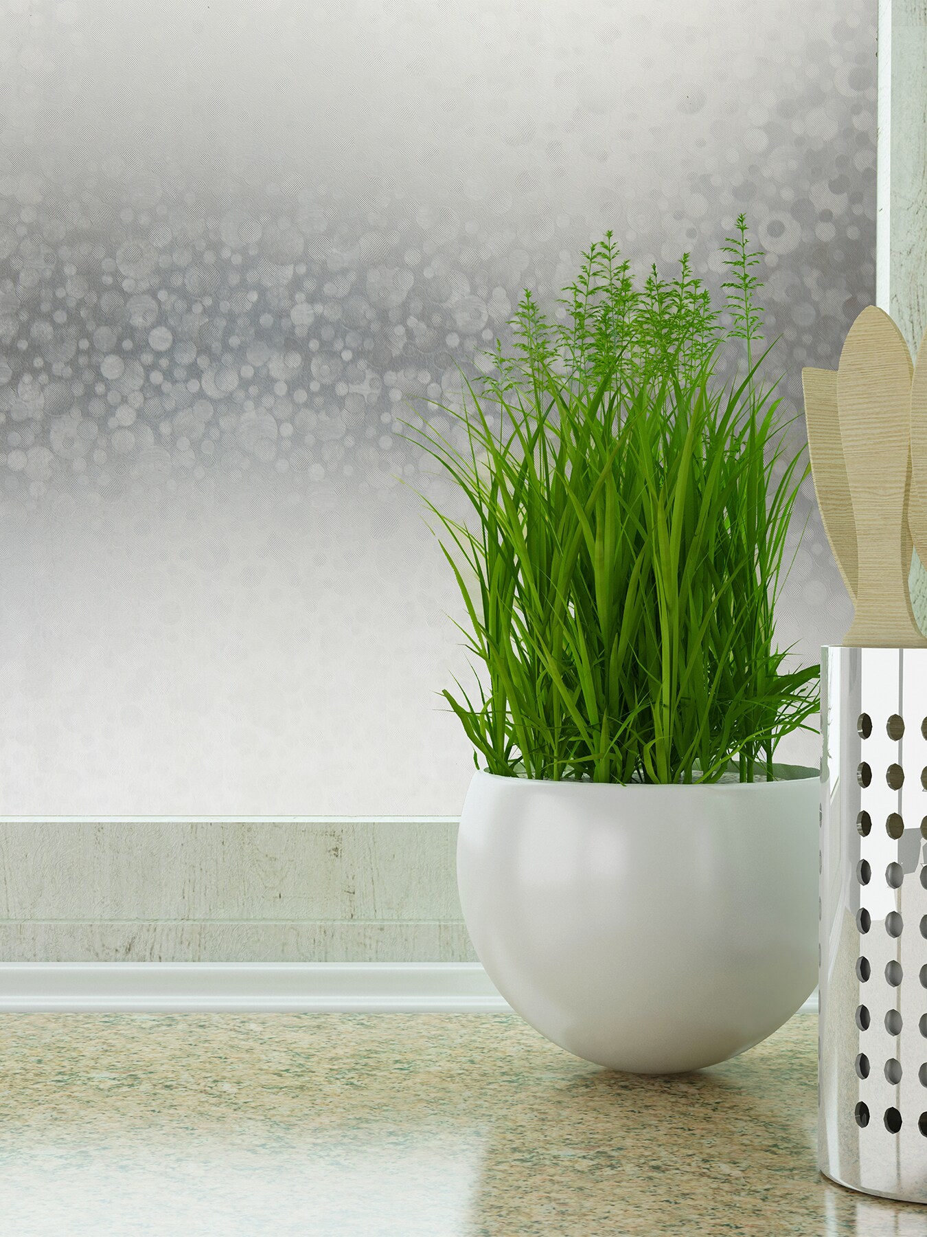 Fablon 18 in x 59 in grey decorative window film in the window film