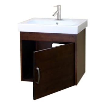 Bellaterra Home 24-in Medium Walnut Single Sink Bathroom Vanity with ...