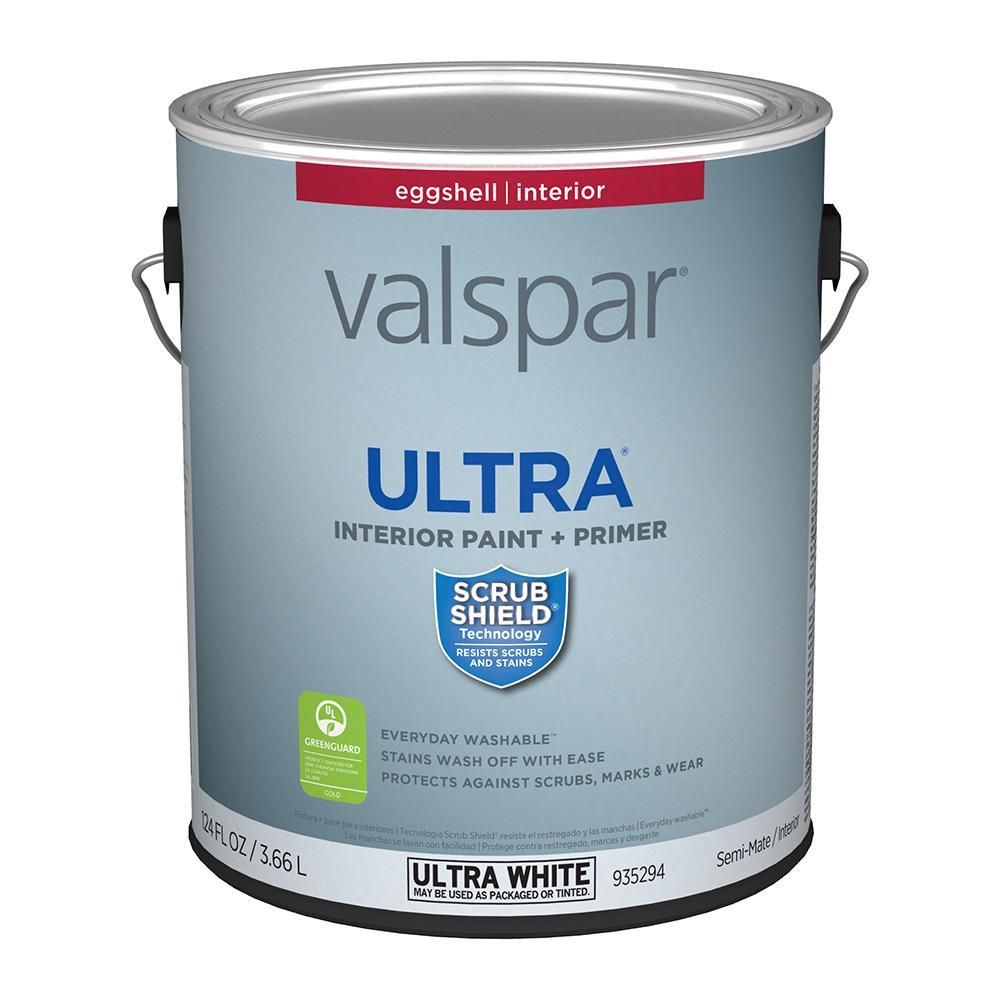 Valspar Eggshell Ultra White Tintable Latex Interior Paint + Primer  (1-Gallon) in the Interior Paint department at
