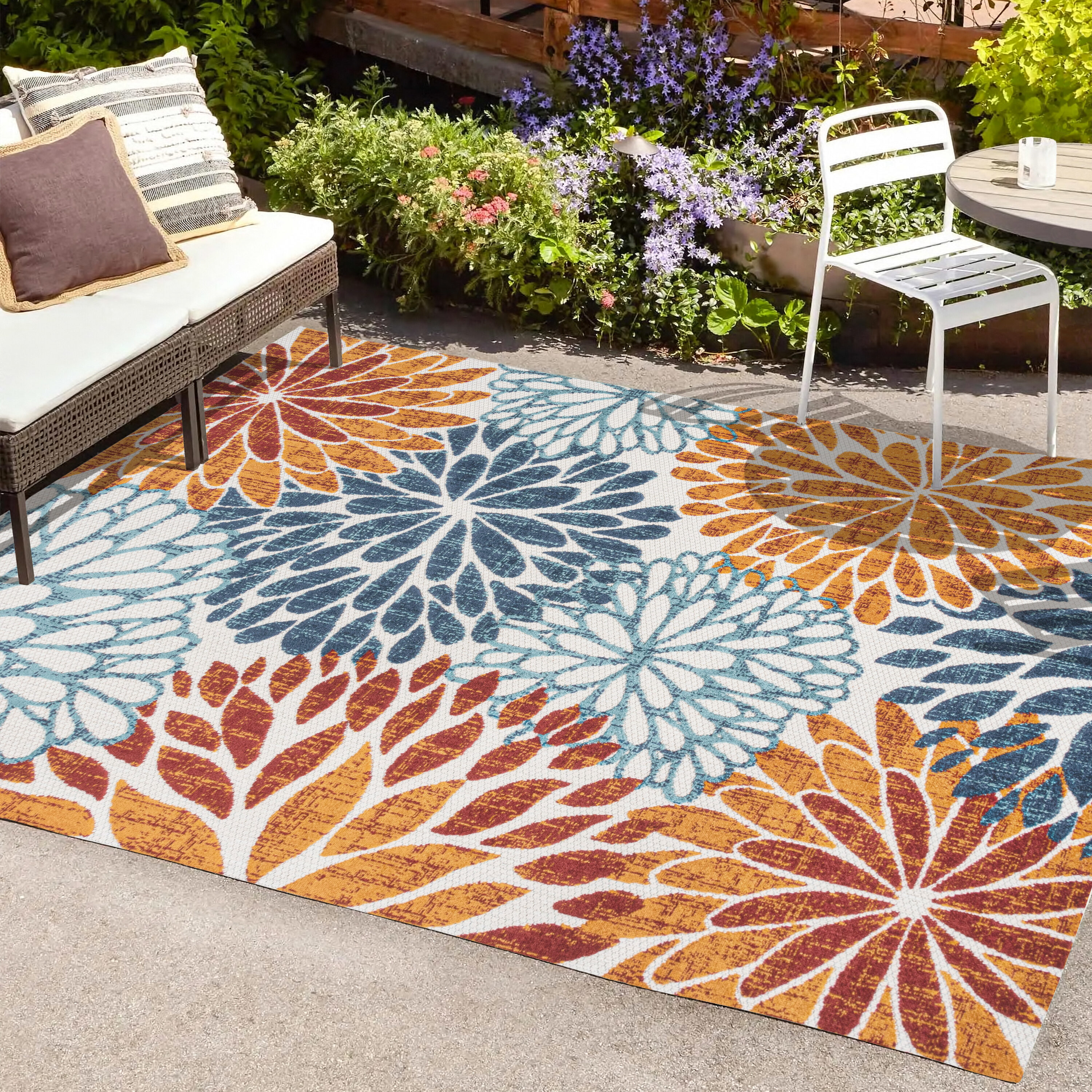 J&V Textiles 18 in. x 30 in. Spring Bloom Kitchen Cushion Floor Mat
