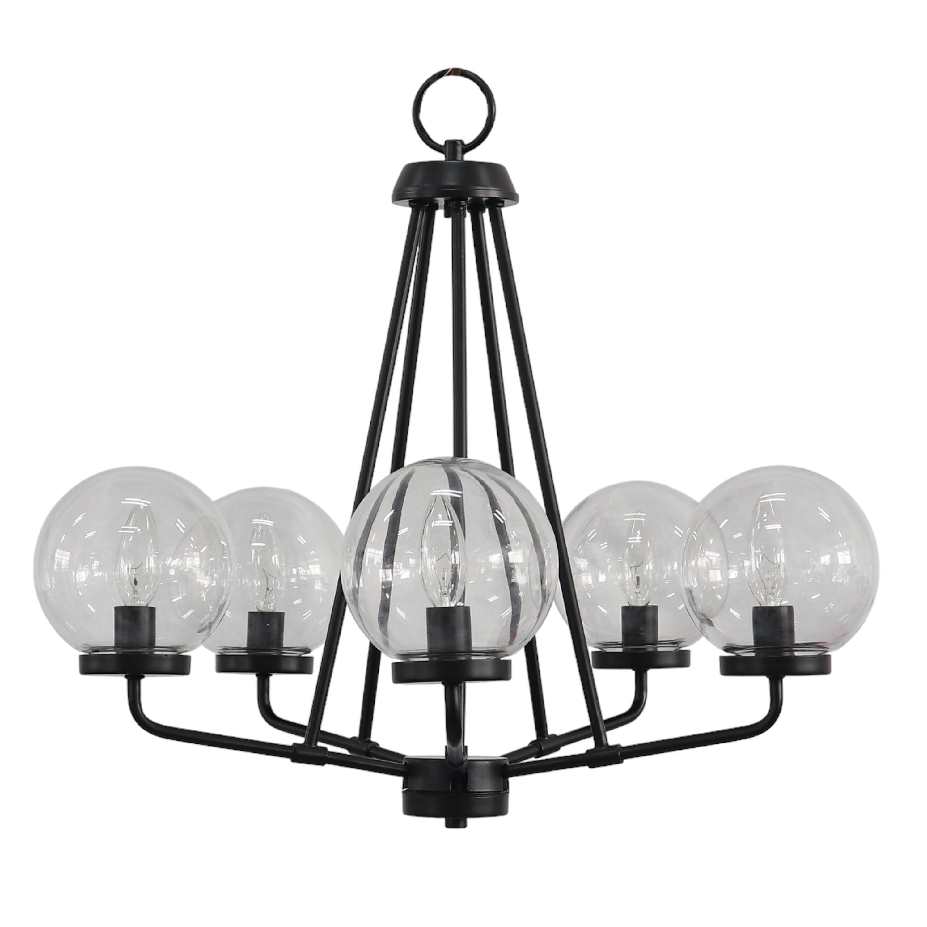  11363 5 -Light Black Transitional For Use in Bedrooms, Dining Rooms, Foyers, Living Rooms Chandelier