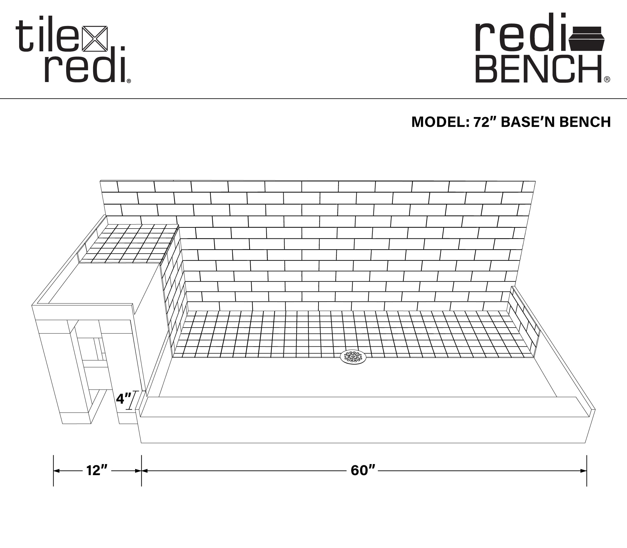 Tile Redi 3060C-RB30-KIT Shower-Floors - View #3