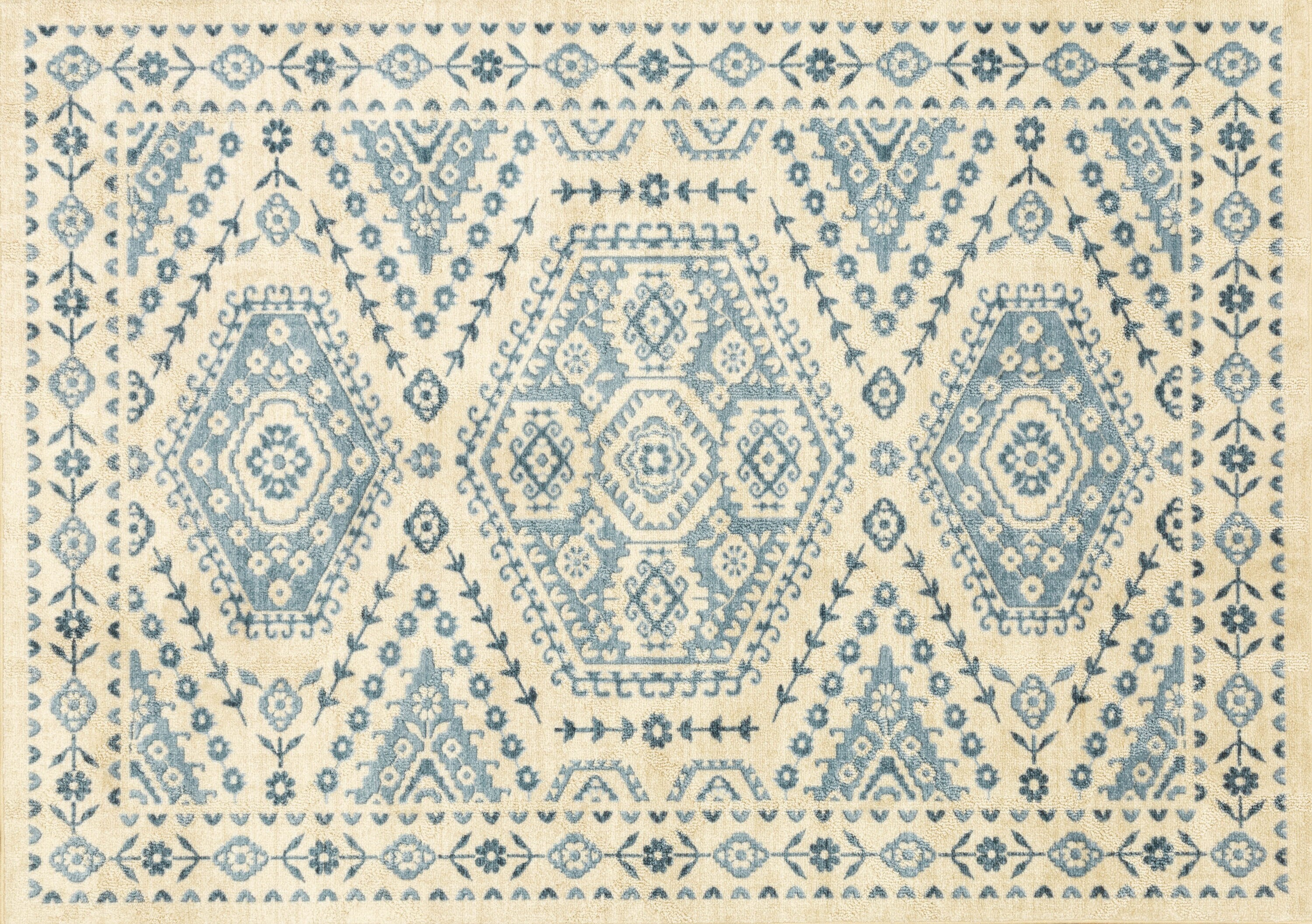 allen + roth Anchor Stripes 8 X 10 (ft) Cream-blue Indoor Stripe Coastal  Area Rug in the Rugs department at