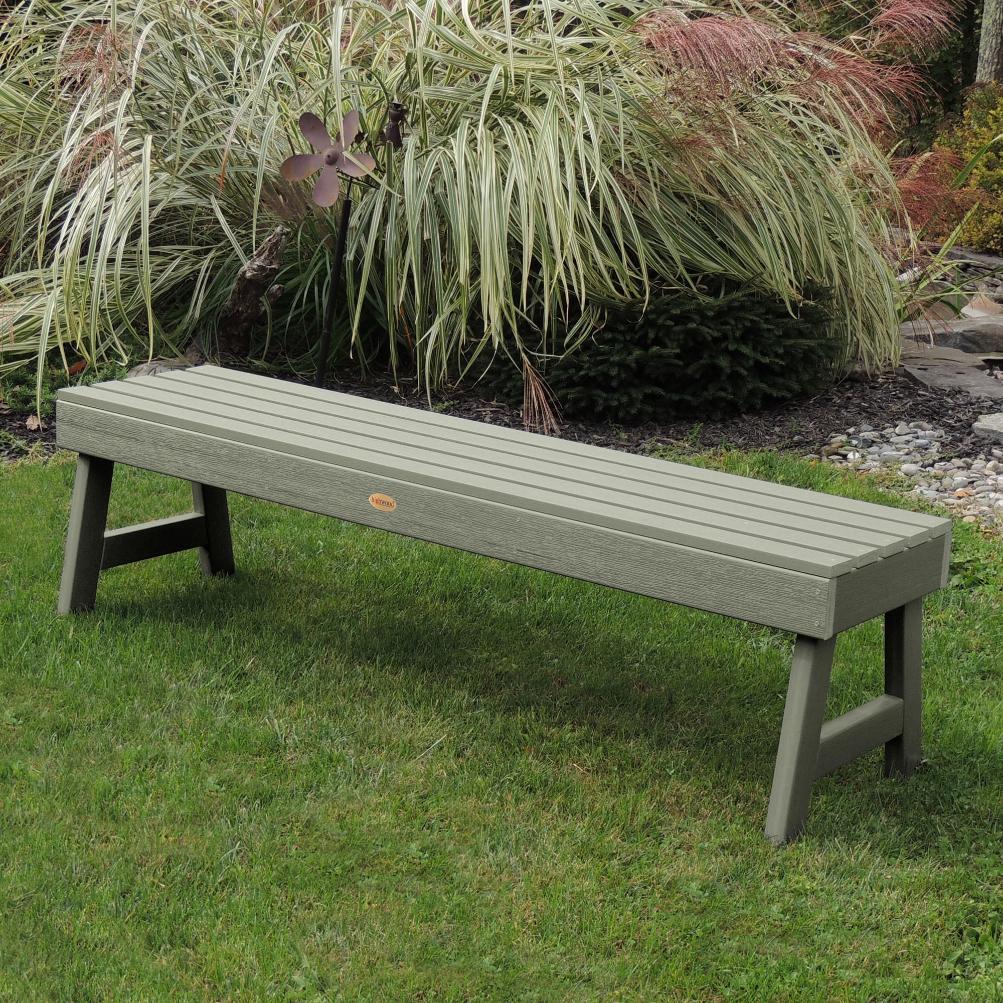 highwood AD-BENN3-EUC The Weatherly 56.63-in W x 16.69-in H Eucalyptus Plastic Dining Bench