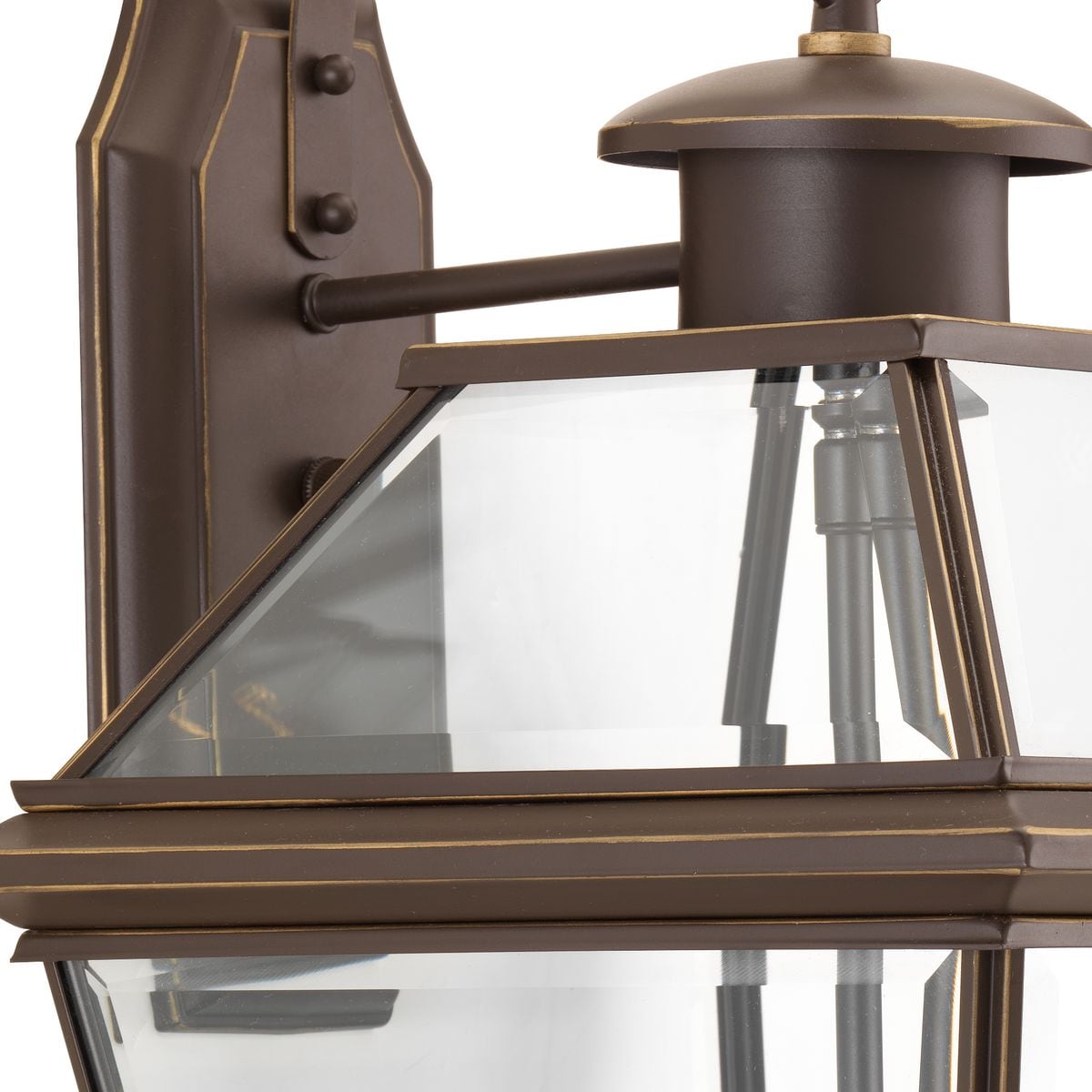 Elegant Antique Bronze Outdoor Wall Lantern with Beveled Glass