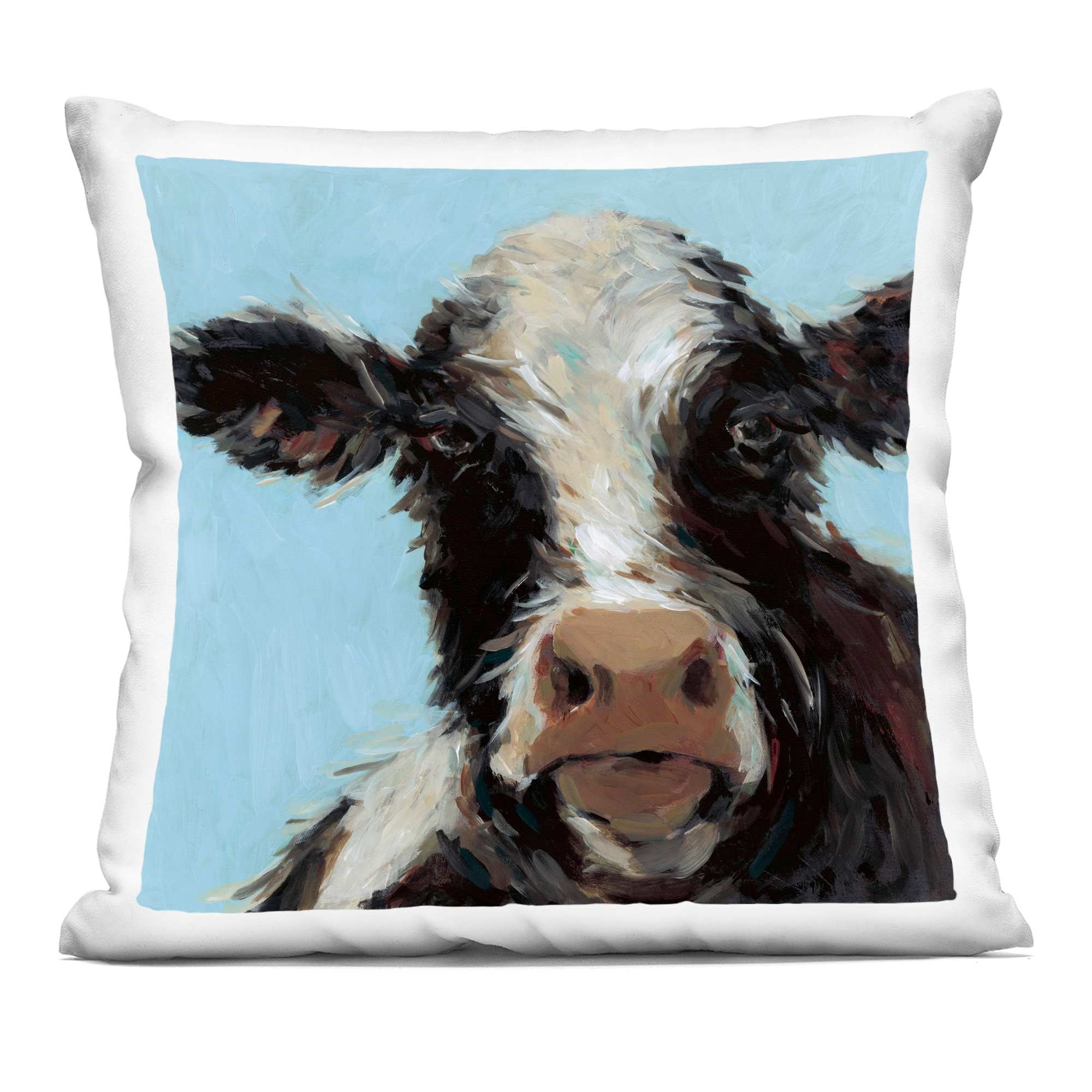 Stupell Industries  Cow with Wispy Hair Decorative Printed Throw Pillow design by Wani Pasion 18 x 18