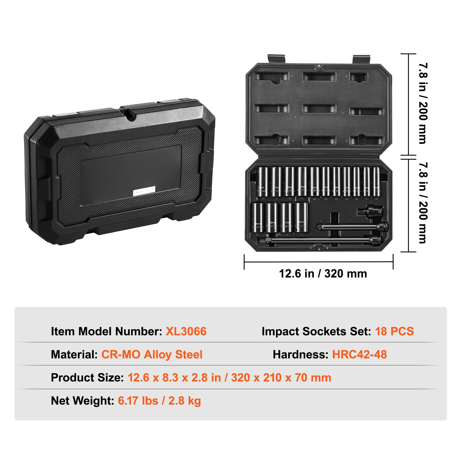 VEVOR SCCJTTZJ1CRV06162V0 Impact-Socket-Sets - View #7