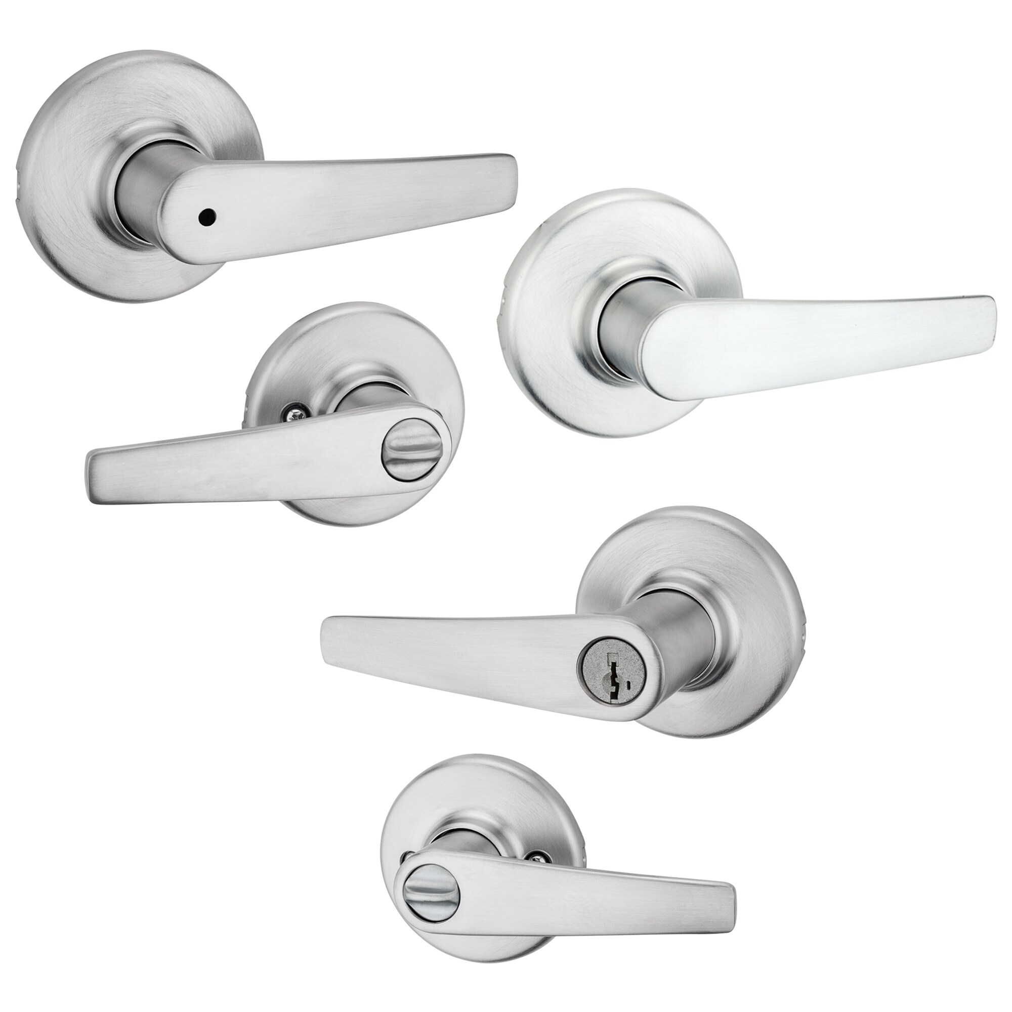 Kwikset Series Delta Satin Chrome Universal Interior Bed/Bath Privacy Door  Handle