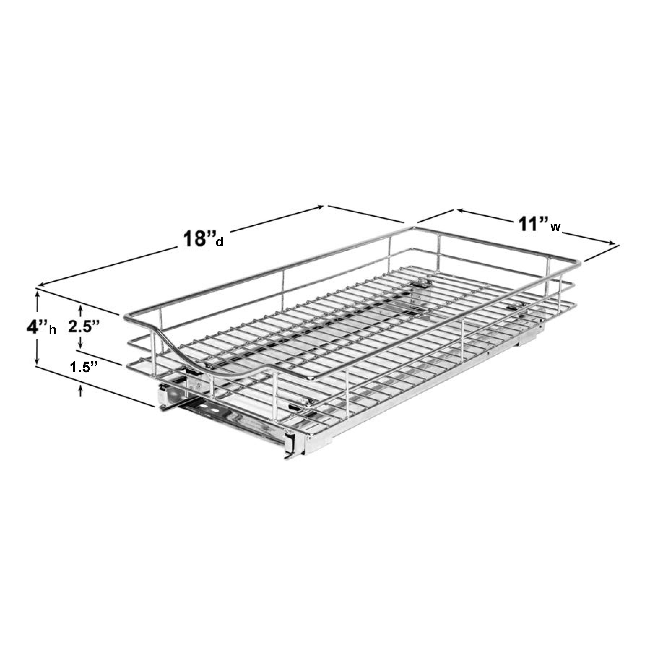 Lynk Professional Pull Out Cabinet Organizer Slide Out Pantry Shelf 11 In W X 4 In H 1 Tier