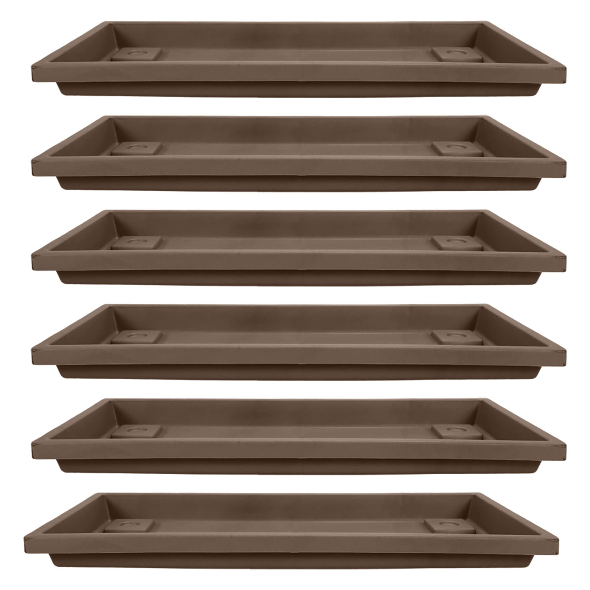 The HC Companies 400739 6 -Pack 16.5-Inches Brown Plastic Plant Saucer