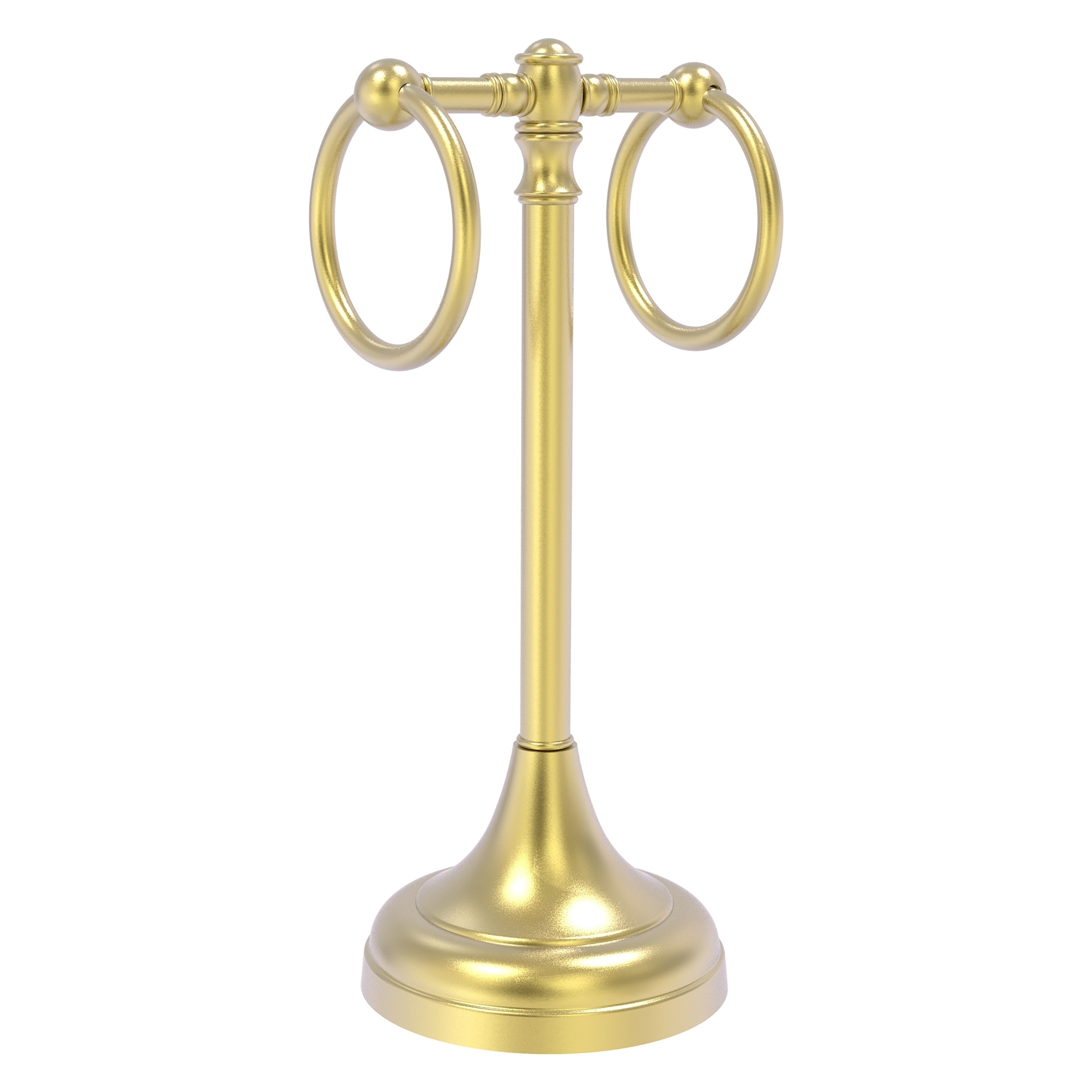 Allied Brass CL-53-SBR Carolina Satin Brass Freestanding countertop Double Towel Ring