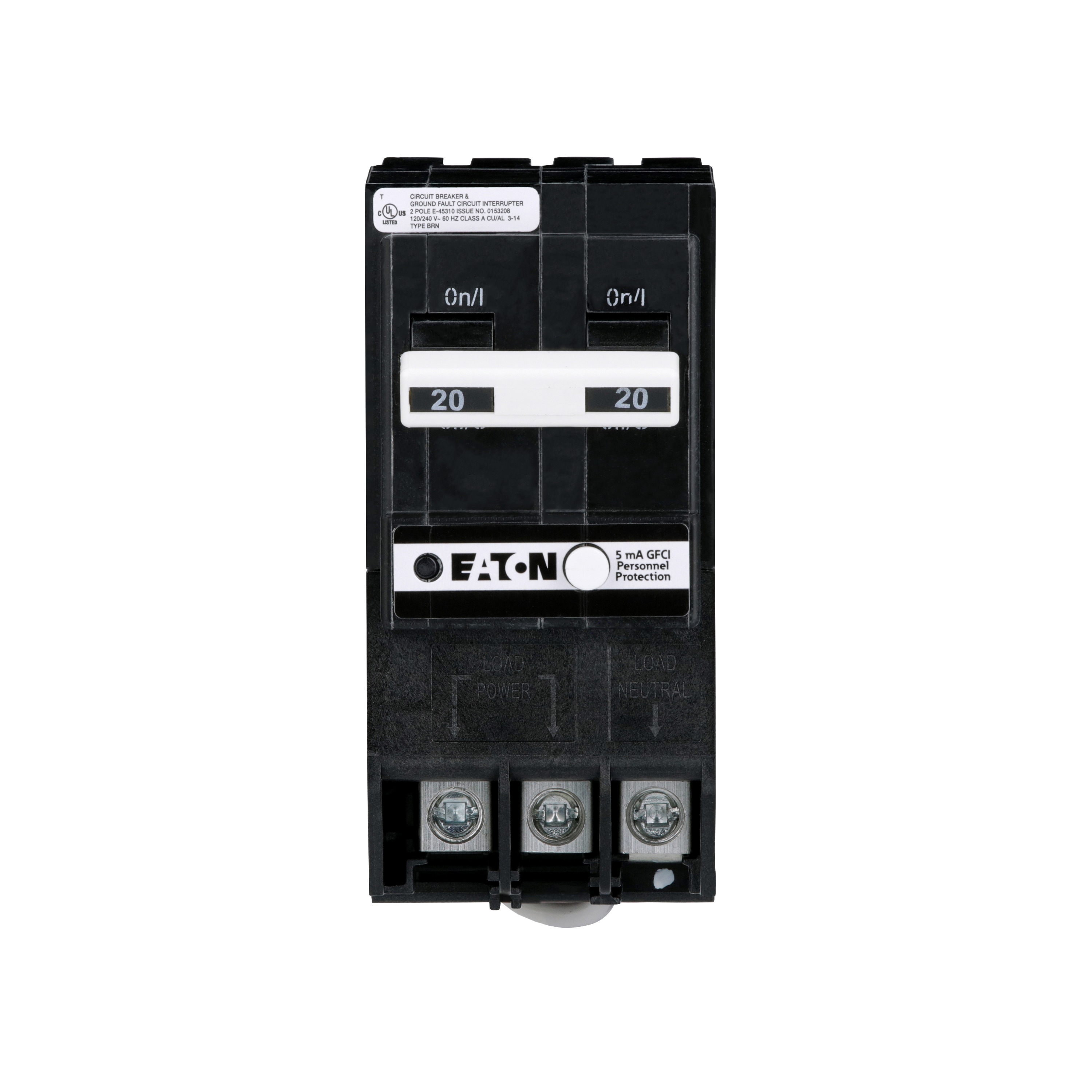 Eaton BRN220GFCS 20-amp 2 -Pole GFCI Circuit Breaker