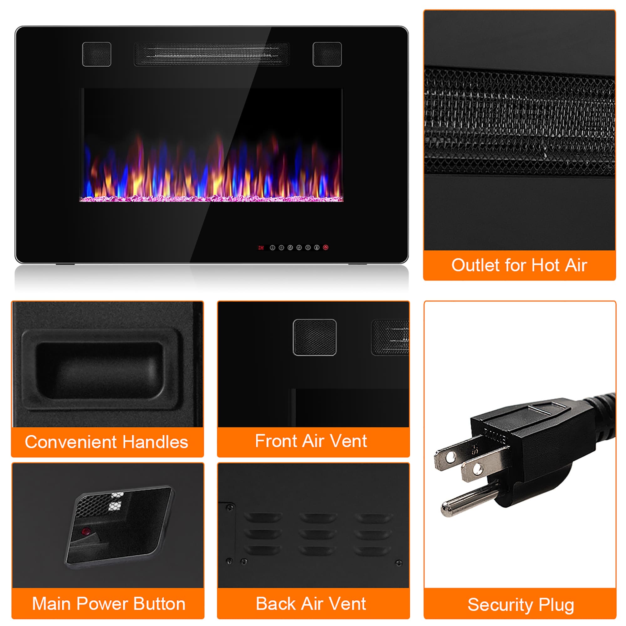Costway SWL00042 Electric-Fireplaces - View #7