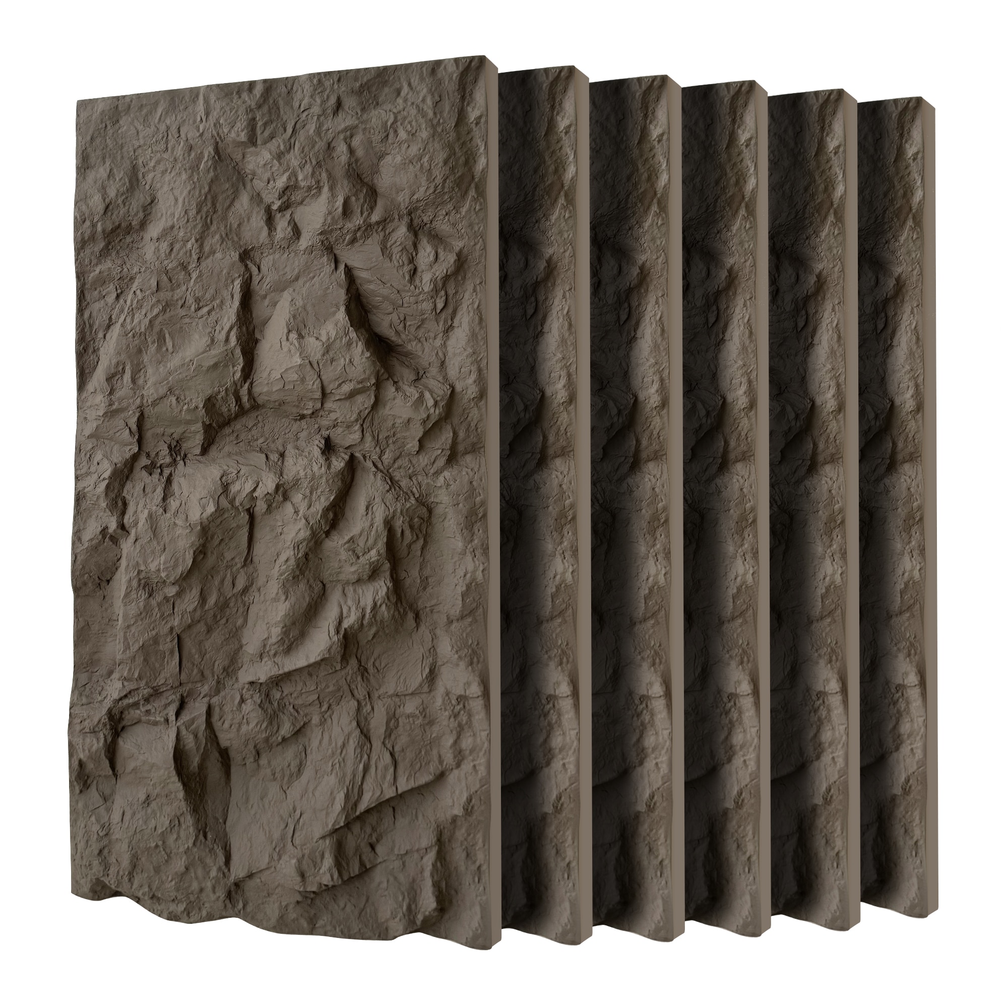 LUXEYARD 3D Faux Stone Wall Panels 6 PCS PU Wainscoting Panel for Interior