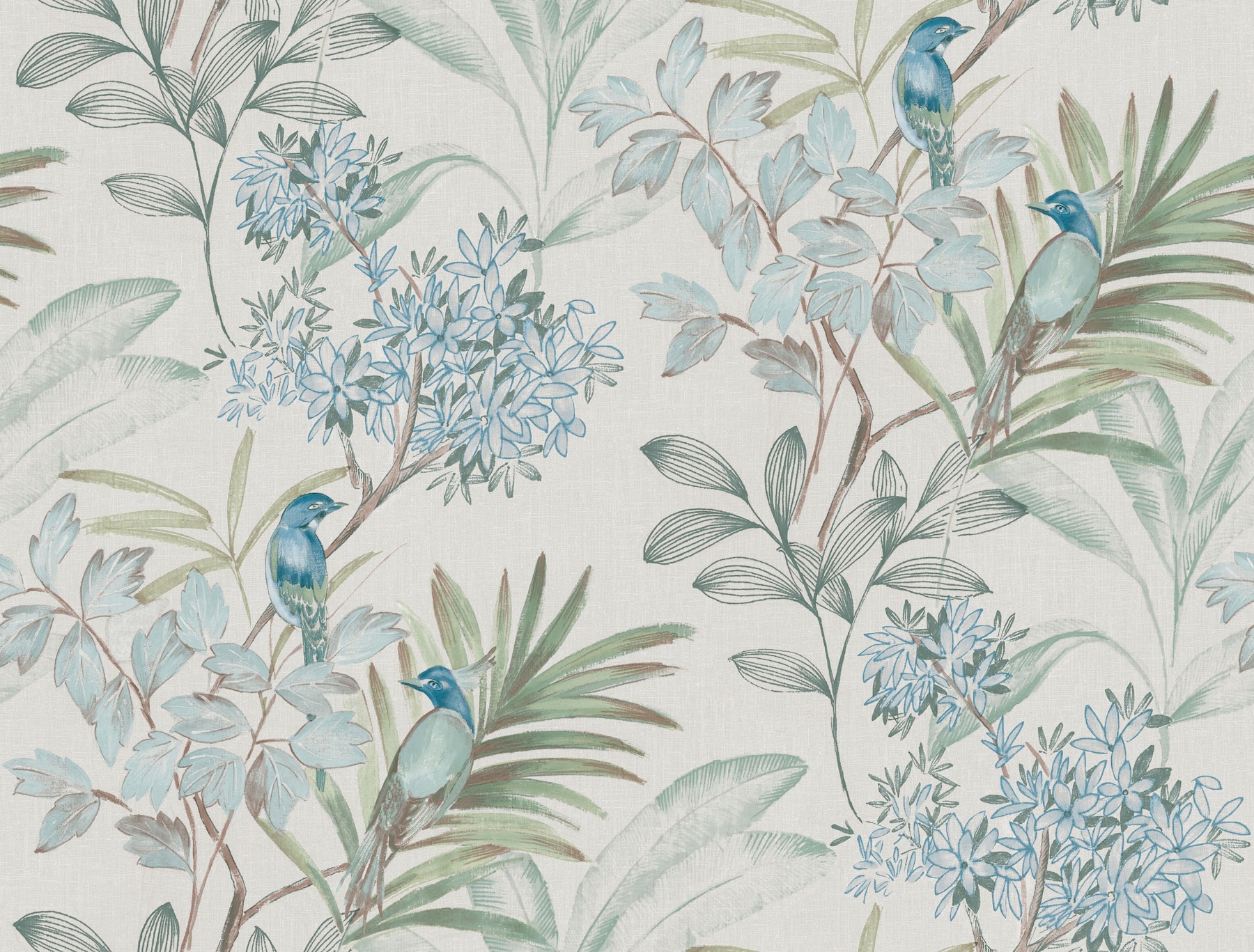 York Wallcoverings PSW1517RL Watercolor Botanicals 45-Sq. Feet Turquiose Non-woven Floral Self-adhesive Peel and Stick Wallpaper