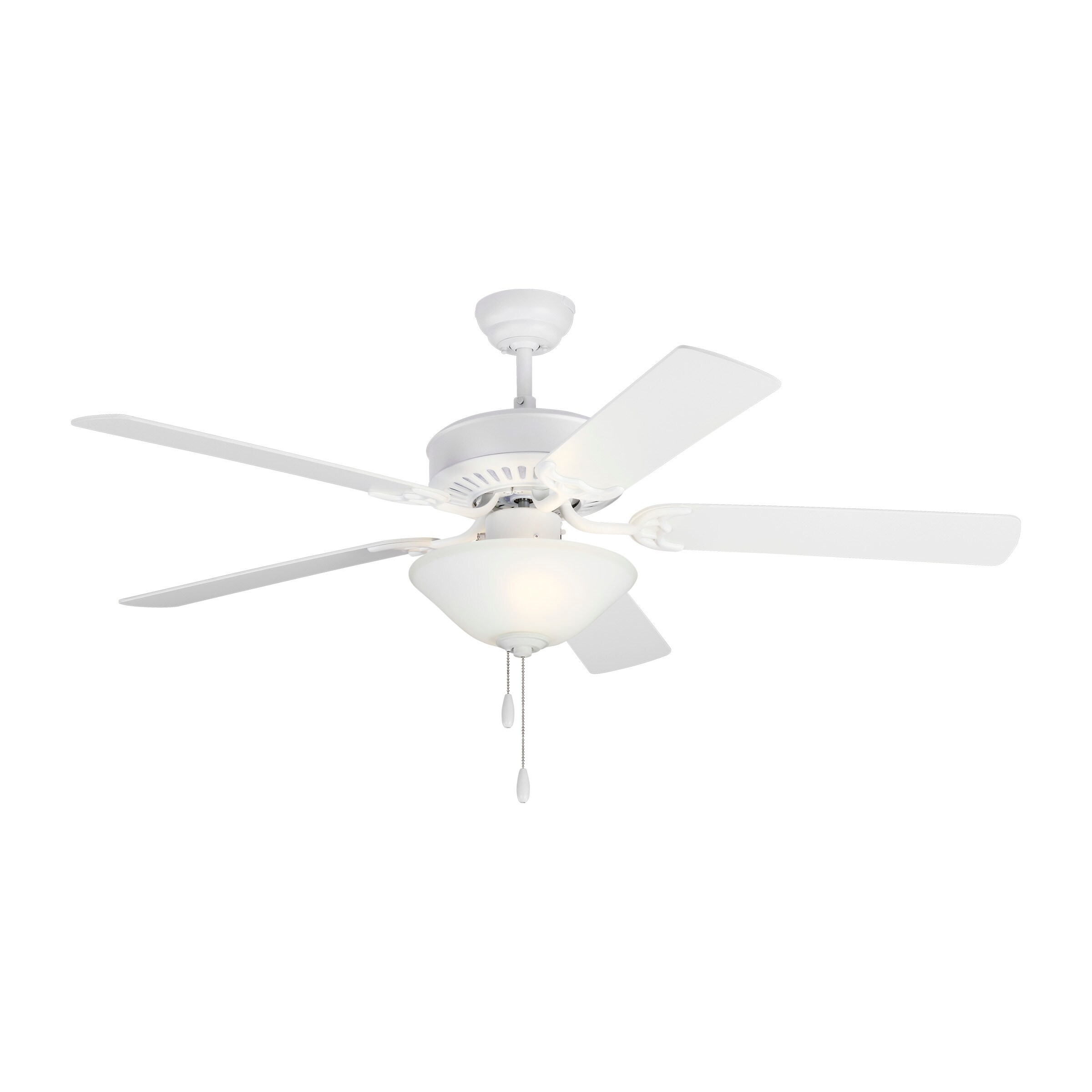Monte Carlo 5HV52RZWD Haven 52-in Matte White Indoor Downrod or Flush Mount Ceiling Fan with Light (5-Blade)