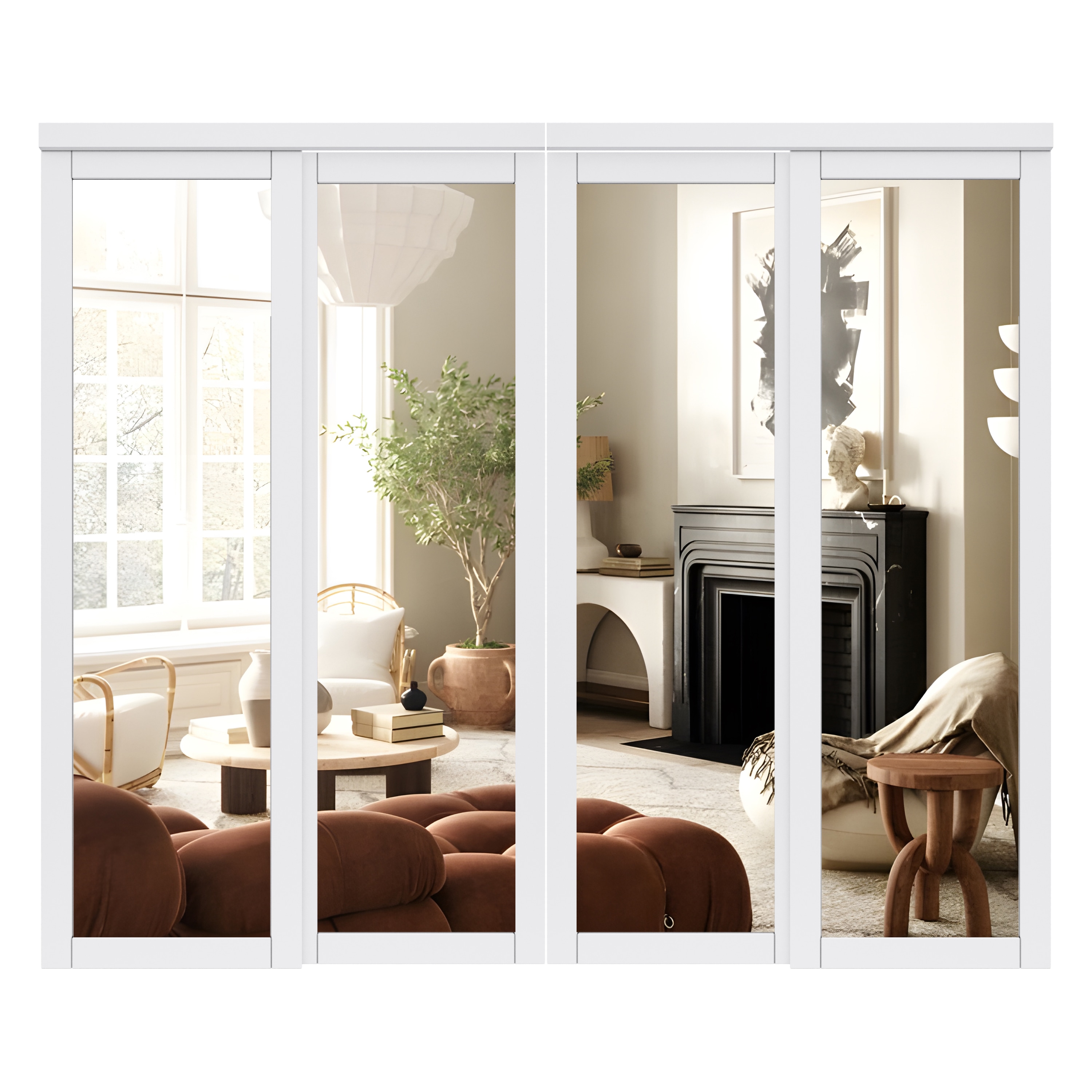 JUJUBON IN-CD-SLDQ-SD-1L-96 Bifold-Sliding-Closet-Doors - View #2