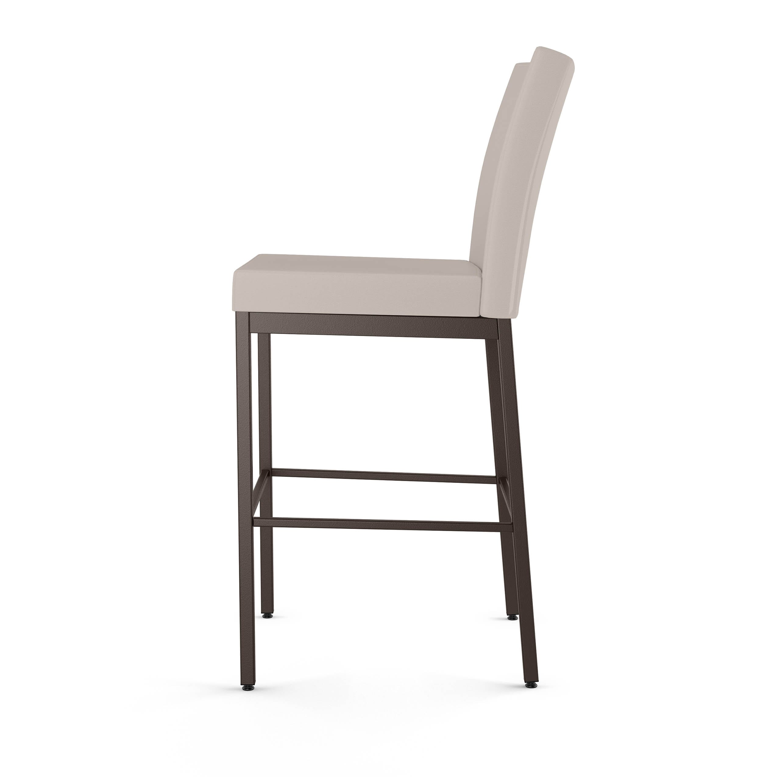 Elegant Perry 26'' Beige Faux Leather Counter Stool with Metallic Base