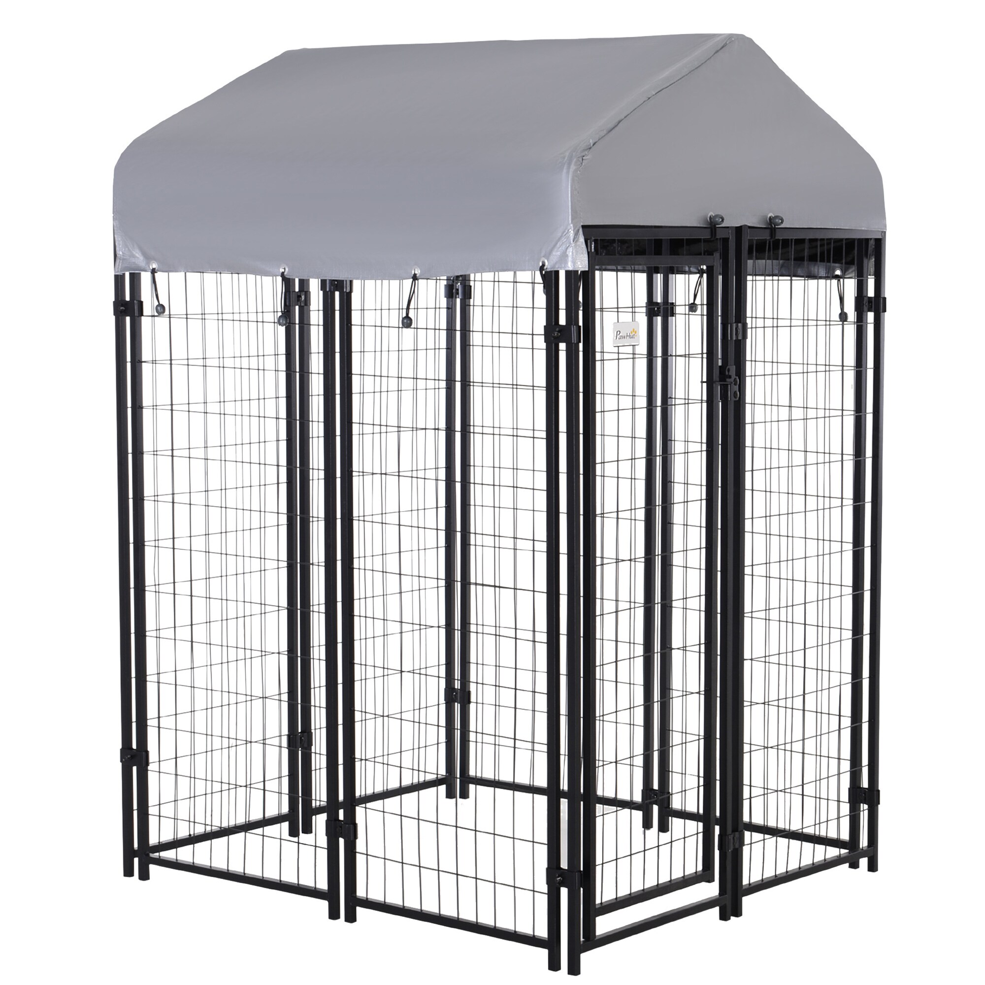 LOVMOR SF-H-W2225P166316 Dog Playpen Outdoor Dog Kennel Dog Exercise Pen with Lockable Door Water-resistant Canopy for Small and Medium Dogs