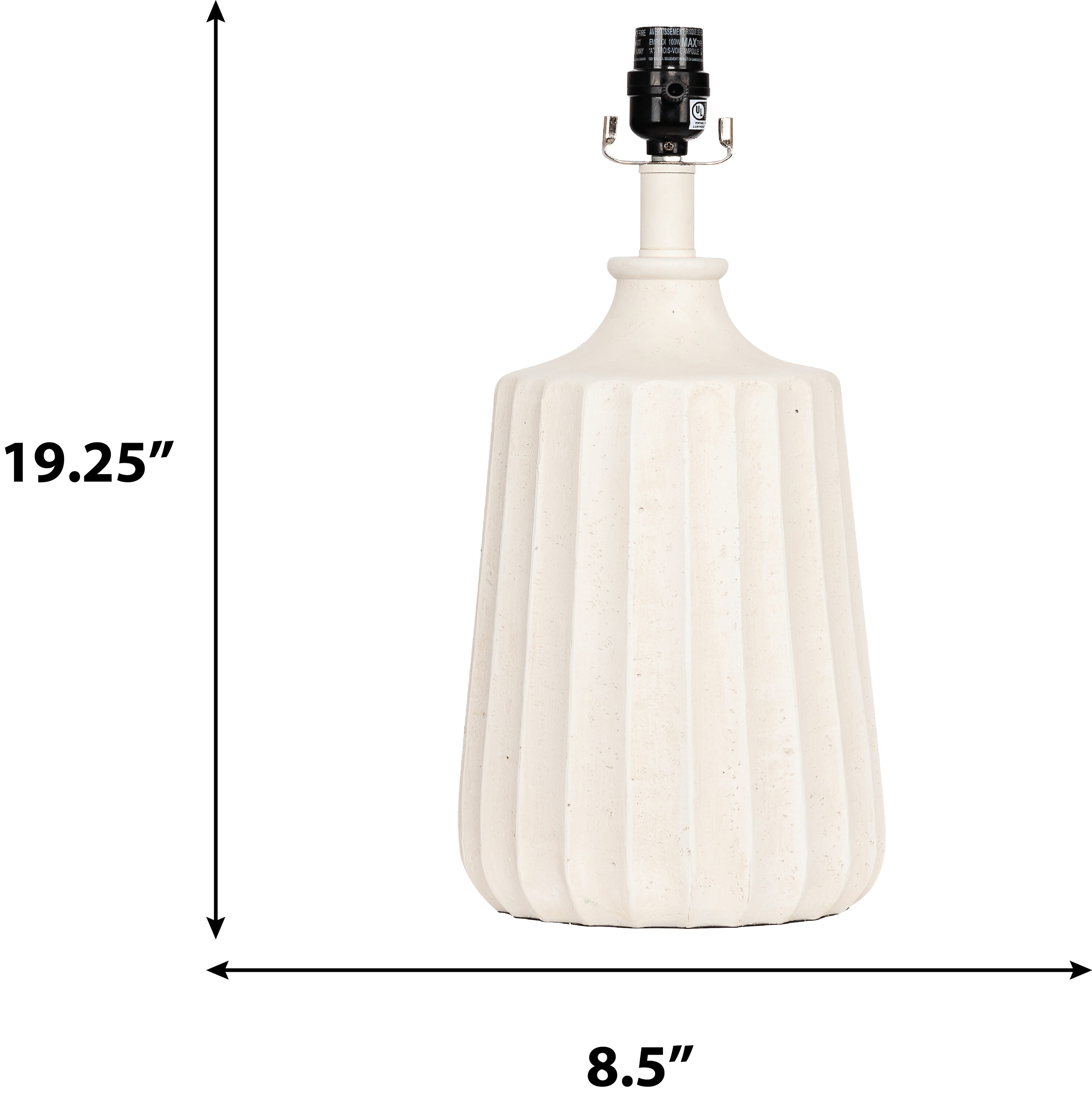 allen + roth 19-in White Plug-in 3-way Resin Lamp Base LB33WH at Lowes.com