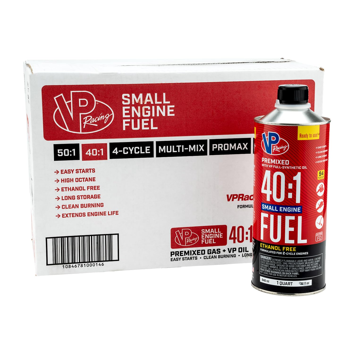  6295 Ready to Use 40:1 Premixed 2-Cycle Small Engine Fuel (SEF) - Quart (8 Pack)