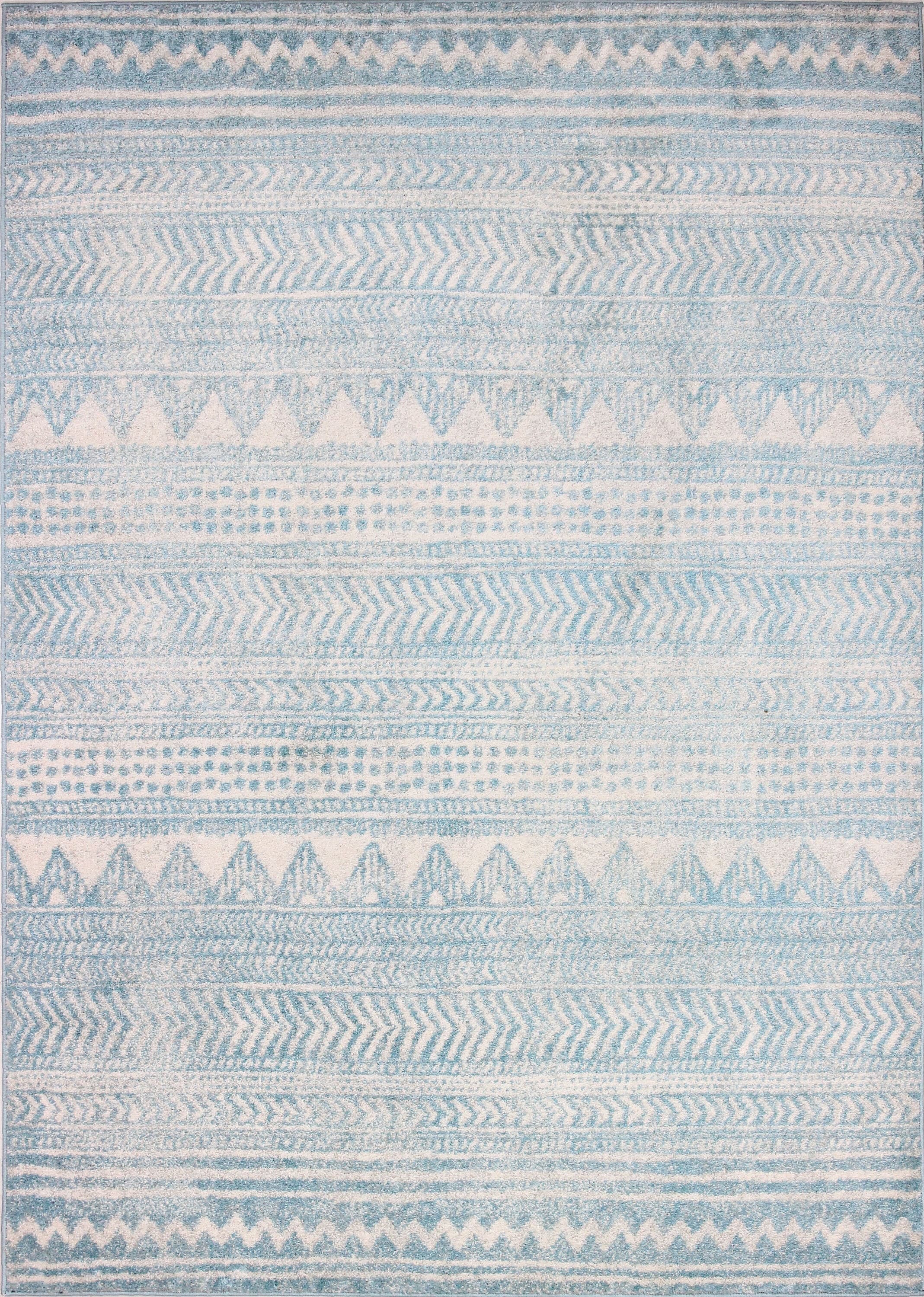 Bashian 649652294643 8 X 10 (ft) Ivory/Aqua Indoor Geometric Bohemian/Eclectic Area Rug
