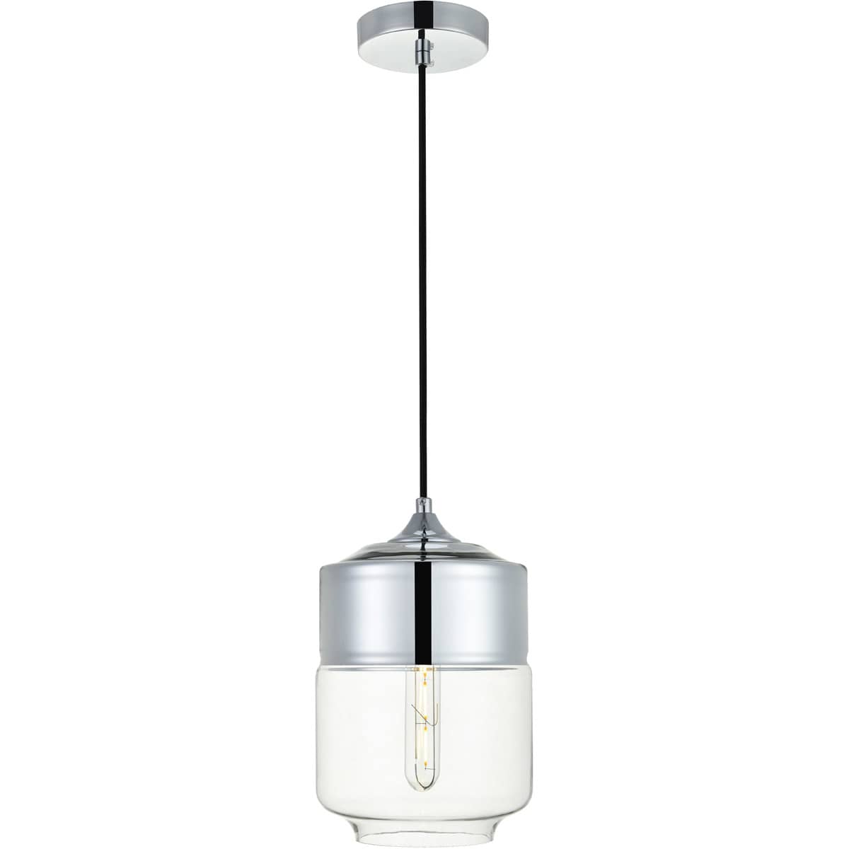 Decovio  12729-CI1 Lock Haven 1 Light 71 inch Chrome Pendant Ceiling Light