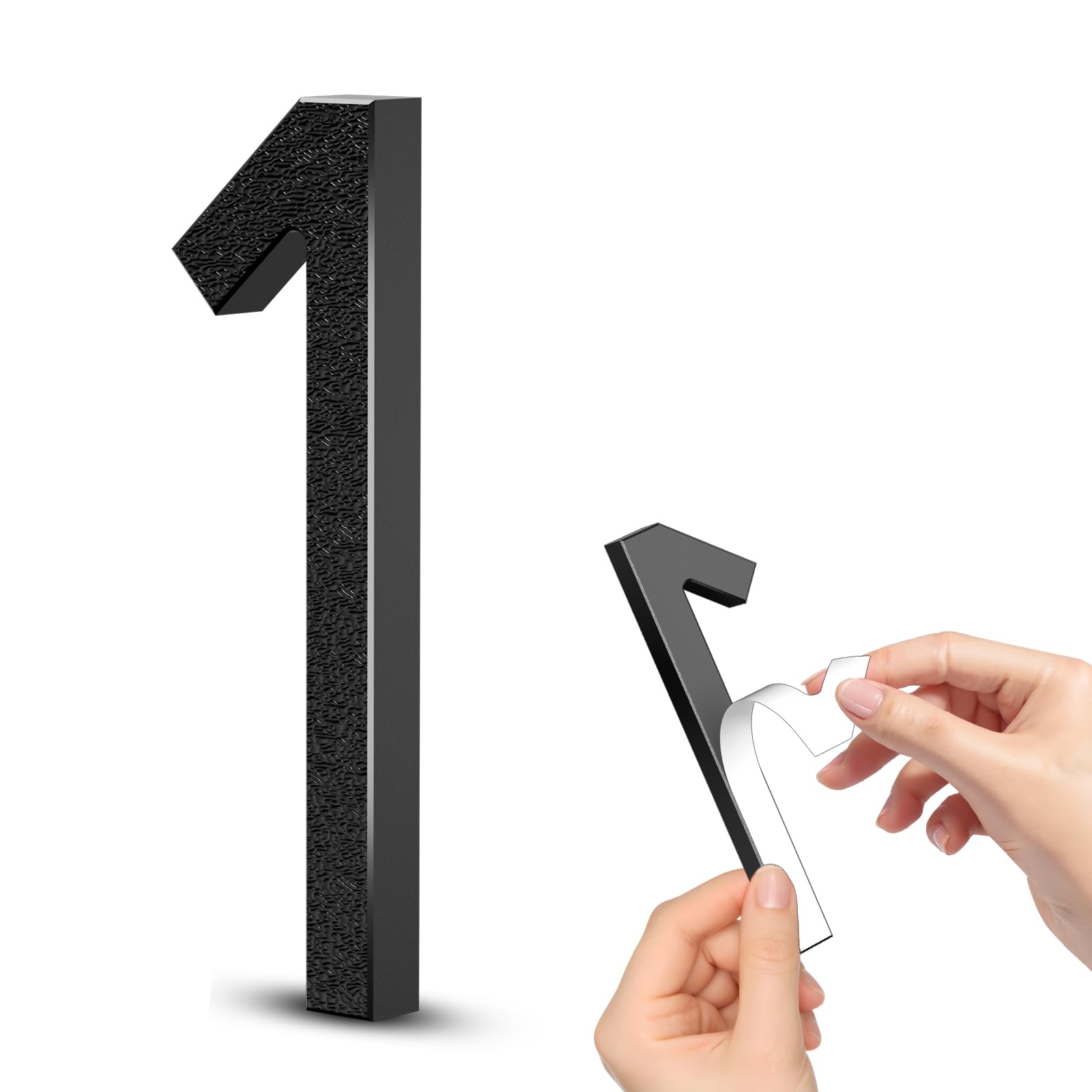 Phyfalip  4 Inch Self Adhesive House Numbers Modern Floating Address Numbers Weatherproof Black for Mailbox Door Office Hotel Apartments