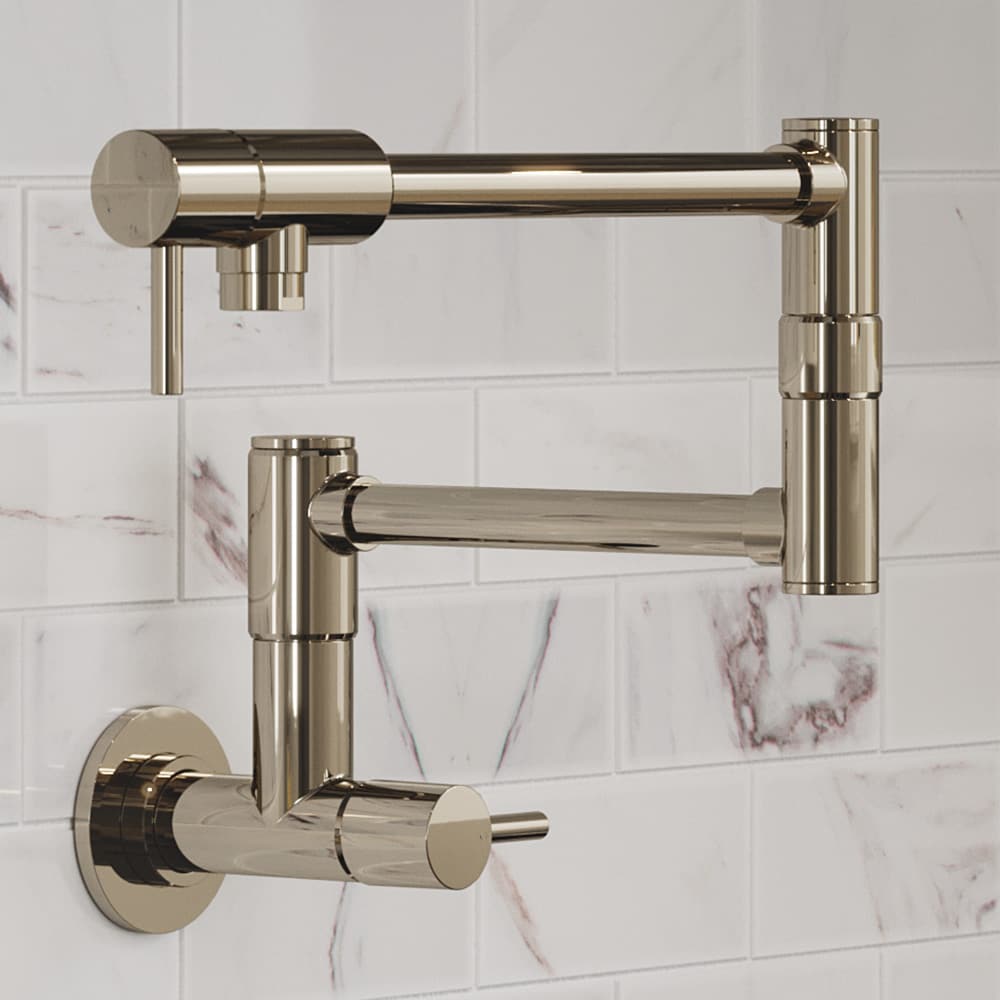 Pfister GT533-PFD Lita Polished Nickel Double Handle Wall-mount Pot Filler Kitchen Faucet