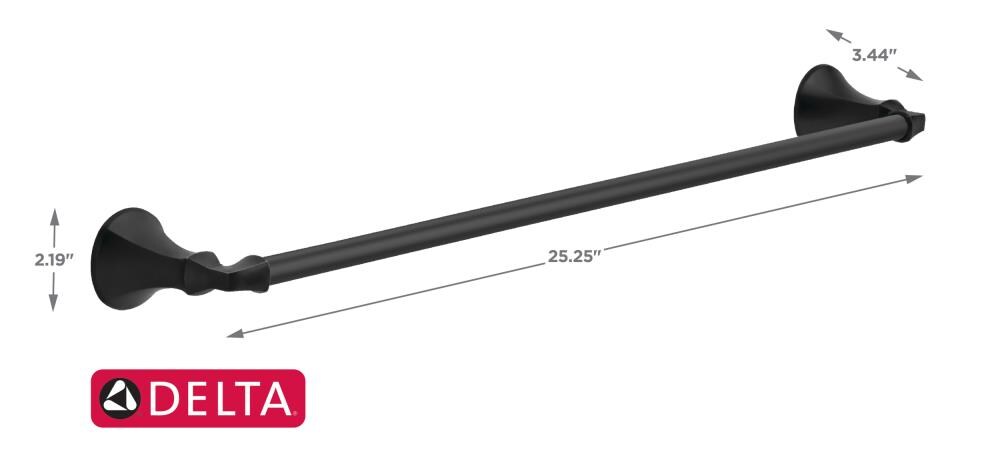 Delta Ashlyn 24 In Matte Black Wall Mount Single Towel Bar In The Towel