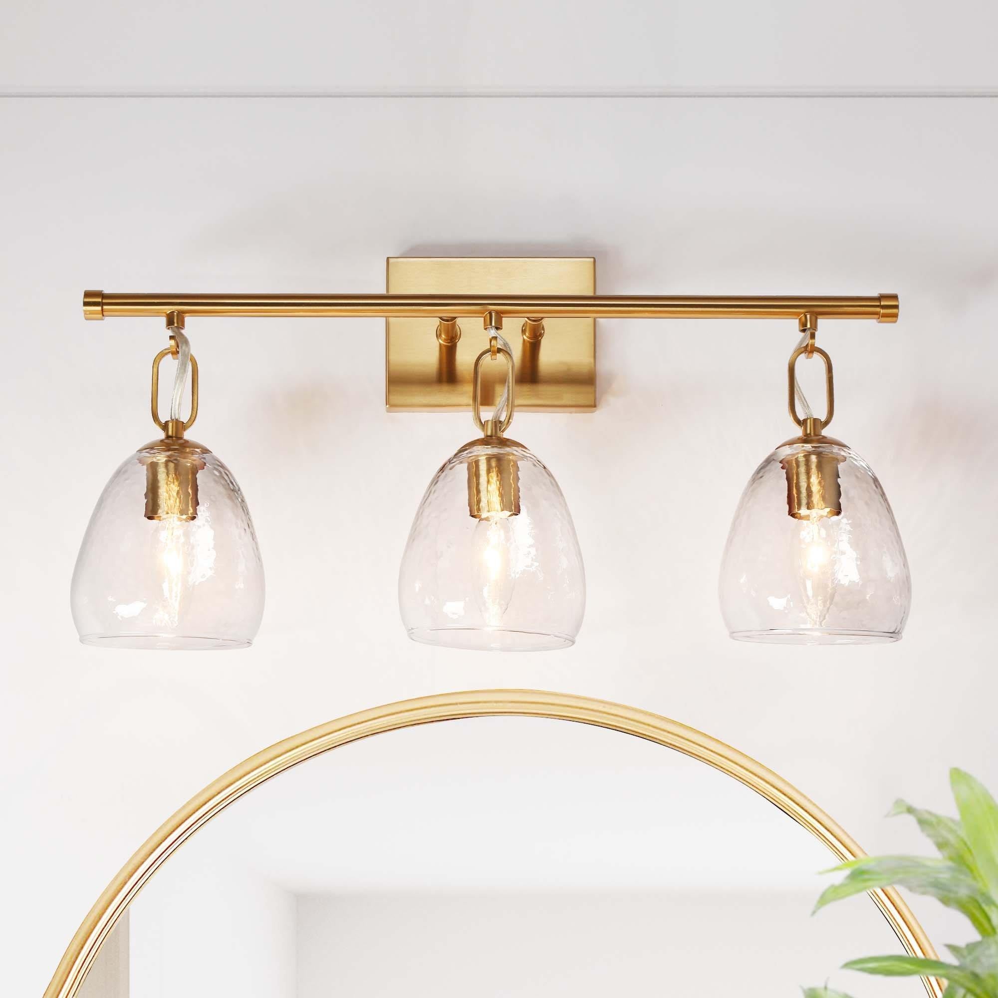 LNC LMNRUEM70W3G8C Blobfish 21.6-in 3 -Light Polished Gold Modern/contemporary Vanity light