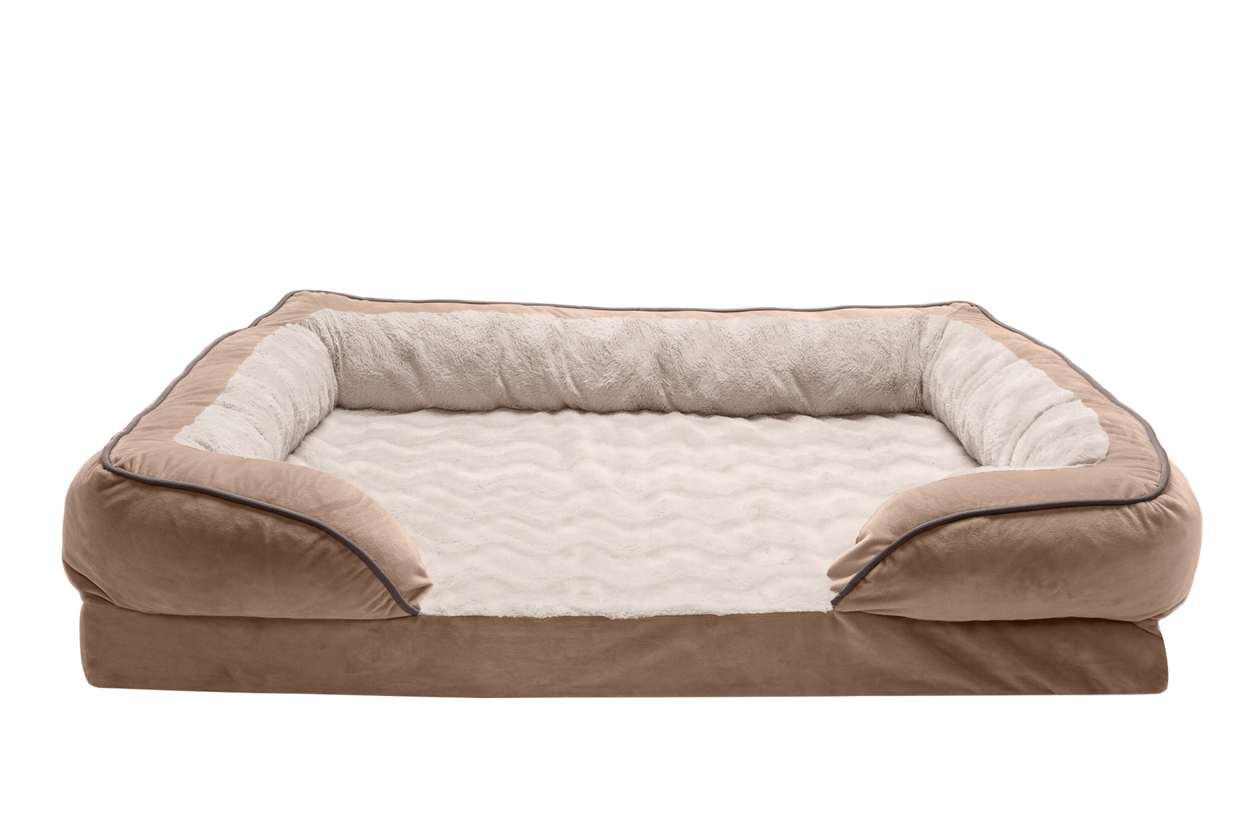 FurHaven Rectangular Brownstone Polyester Bolster ( Large ) #48549533
