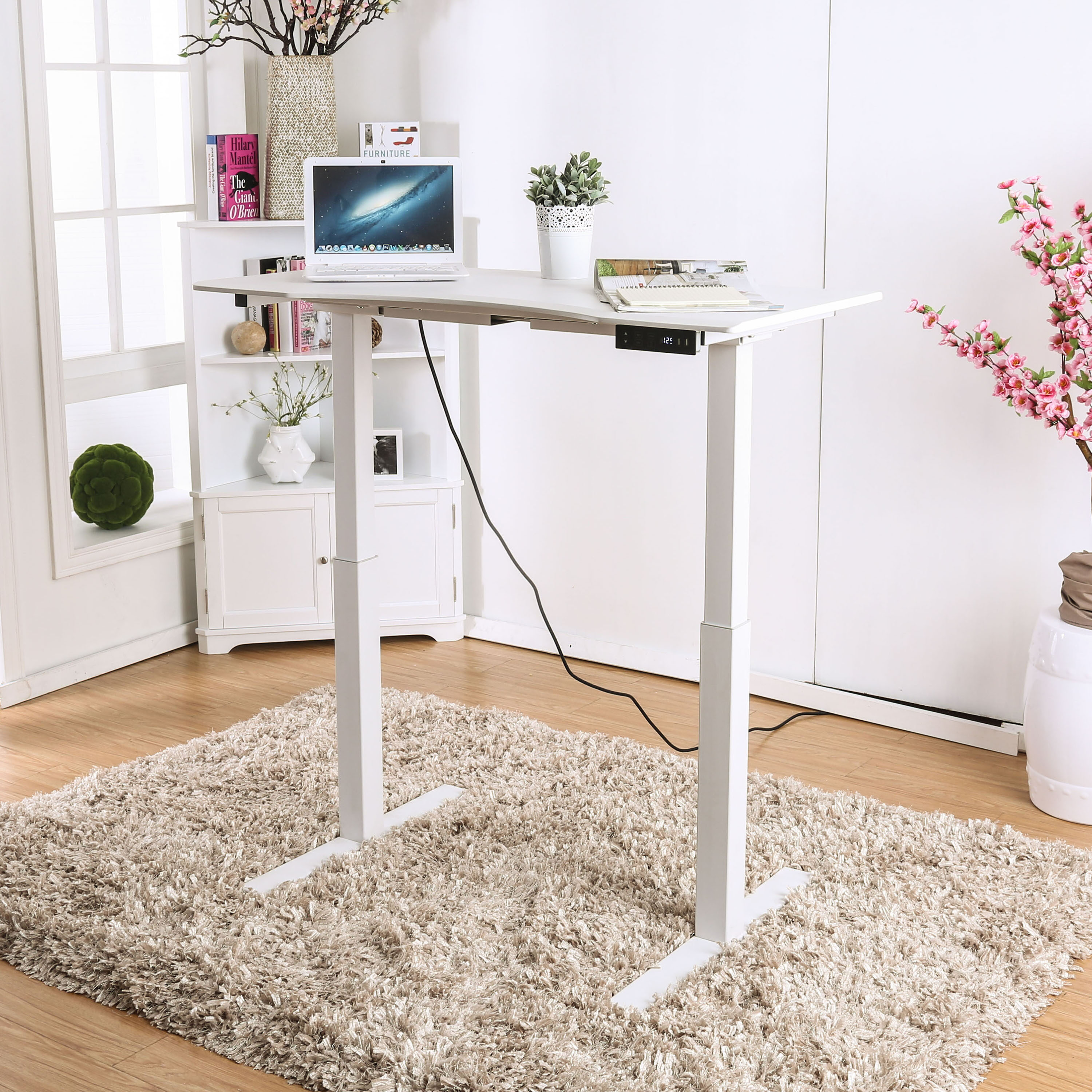 Furniture of America IDF-DK6454WH-S Noah 47.25-in White Modern/Contemporary Standing desk