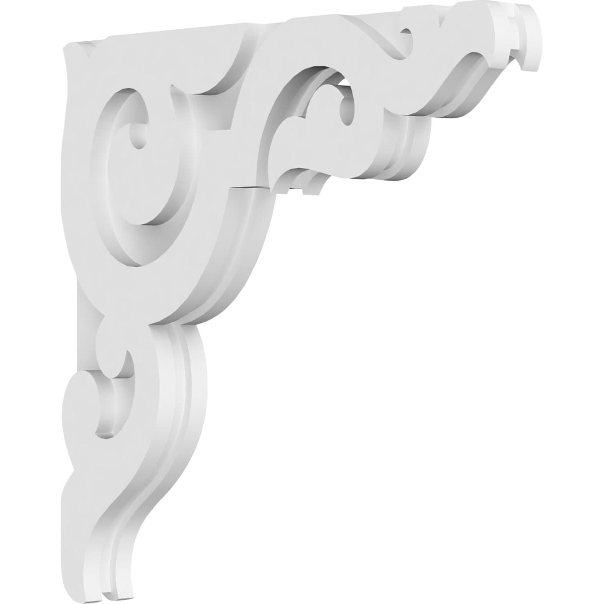Ekena Millwork CORP01X16X16RO 1.875-in x 16-in x 16-in Rotherham Unfinished White PVC Paintable Corbel