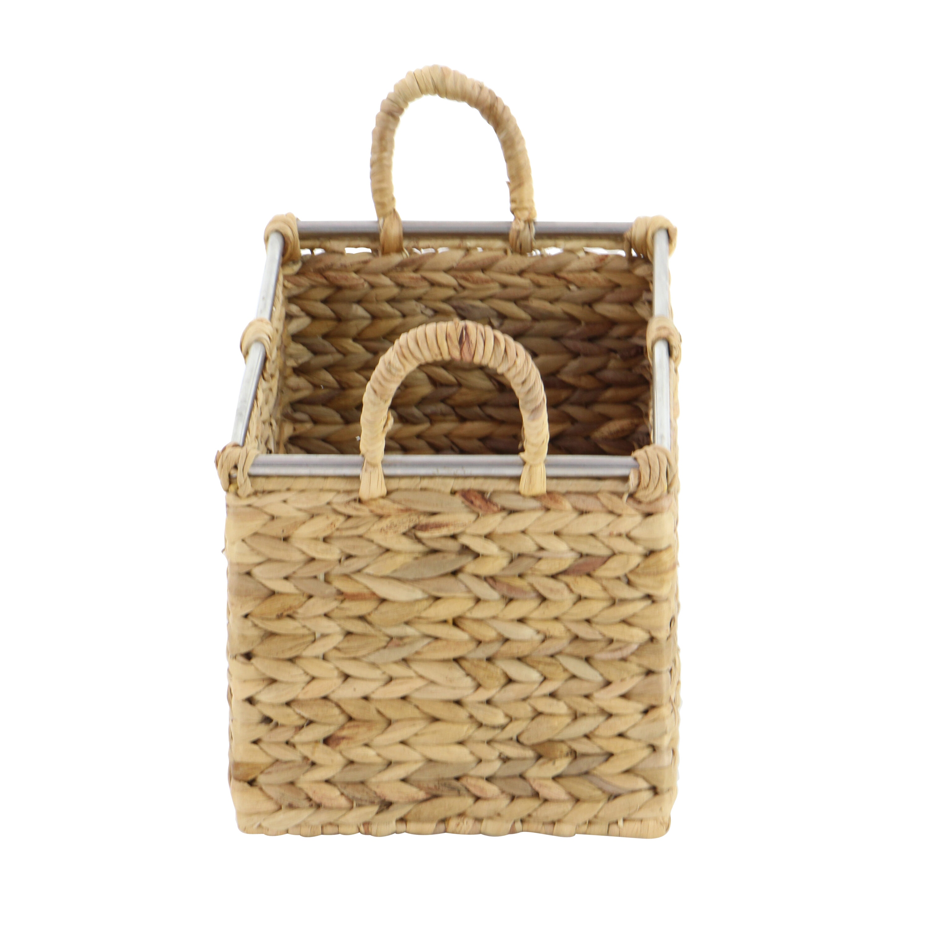 Birdrock Home 3-Pack 11.25-in W x 9-in H x 13-in D Brown Wicker Basket