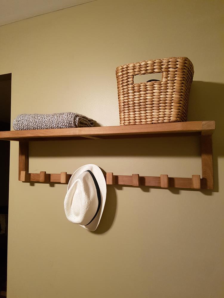 ARB Teak and Specialties Bath & Spa Teak 10-Hook Wall Shelf