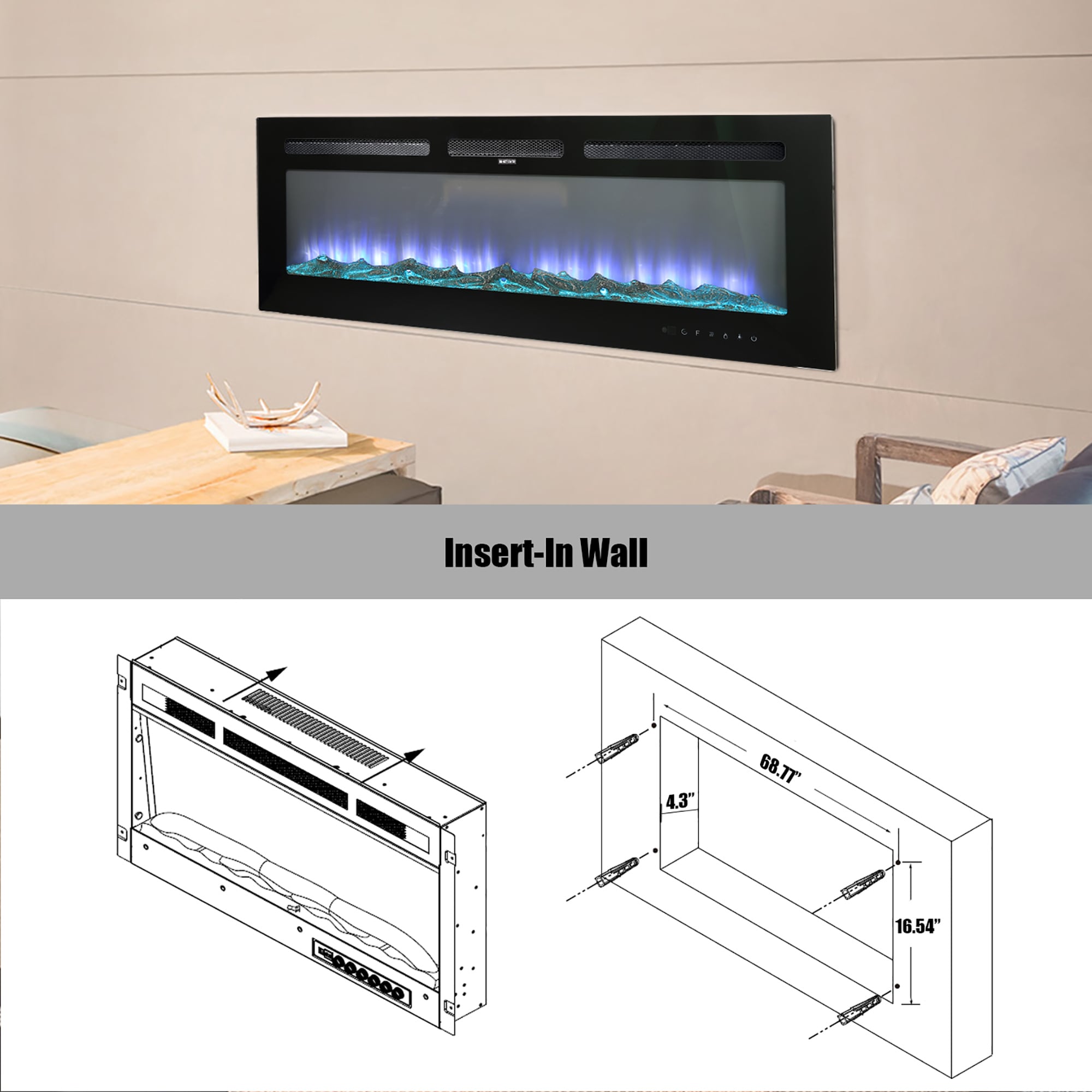 CASAINC CA-VCSFP-40-TAN Electric-Fireplaces - View #3
