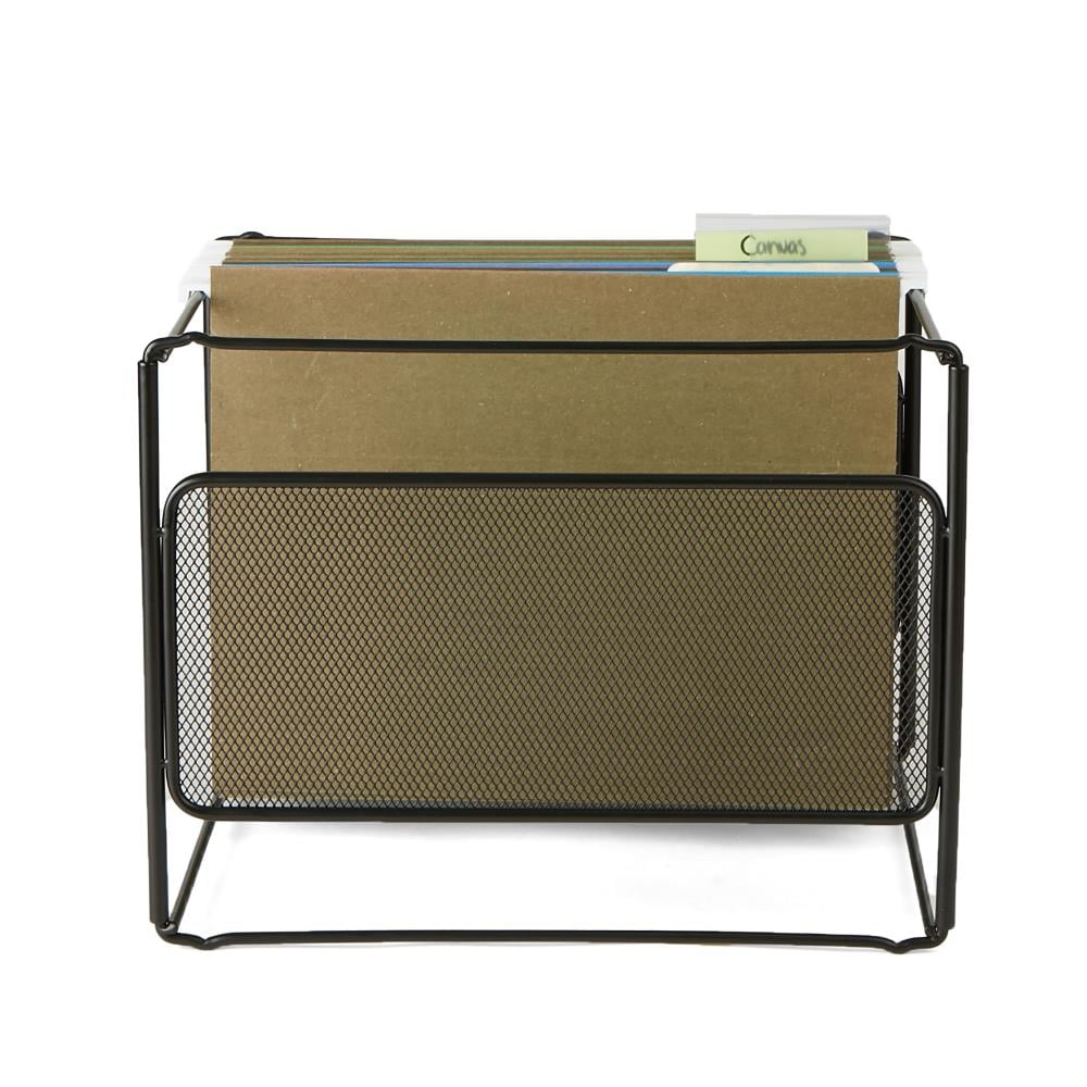Renewed Black Rolodex 22191 Eldon Mesh Collection Side-Load Double Tray with Hanging File 